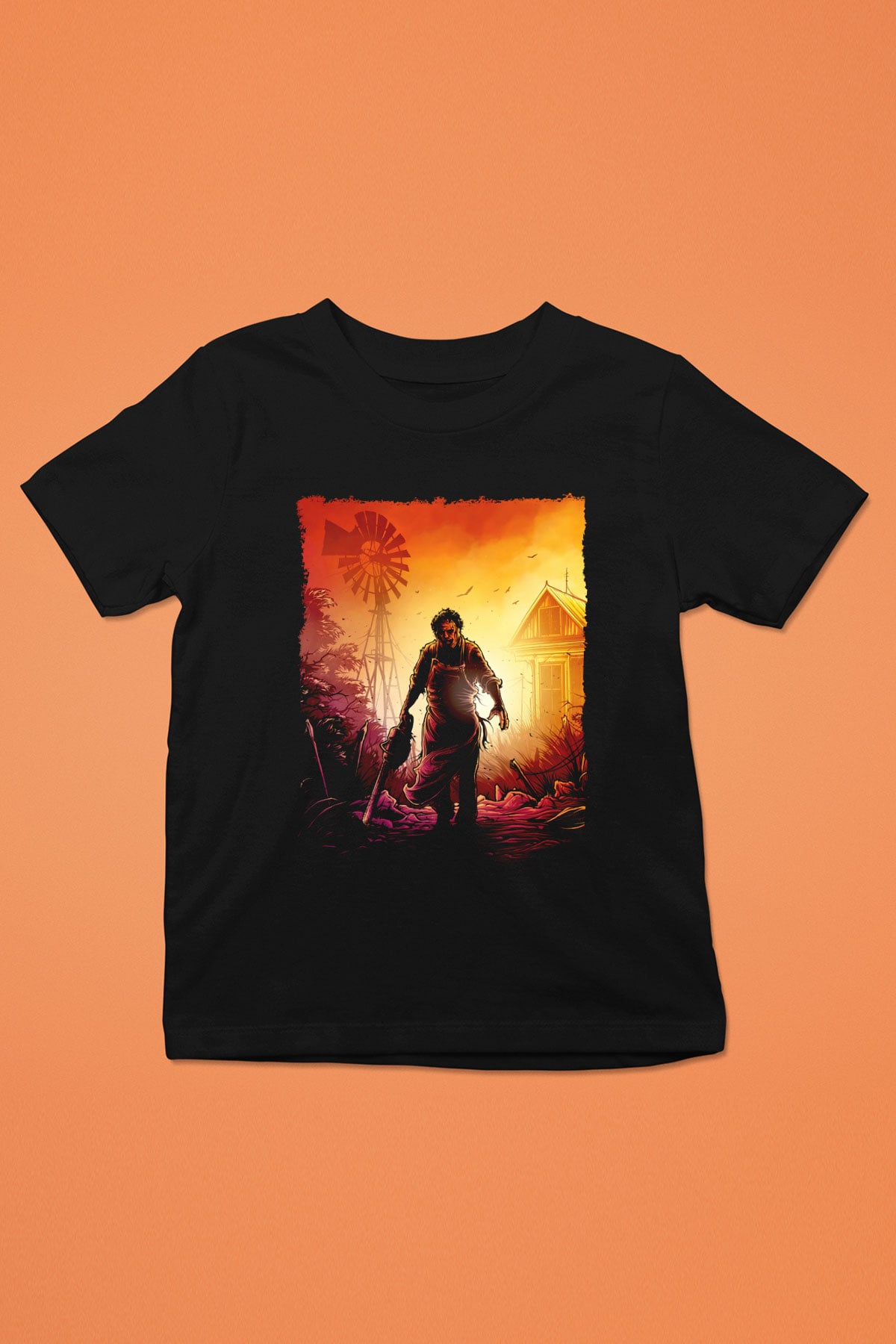 Texas Chain Saw Massacre Siyah Unisex  Çocuk Tişört