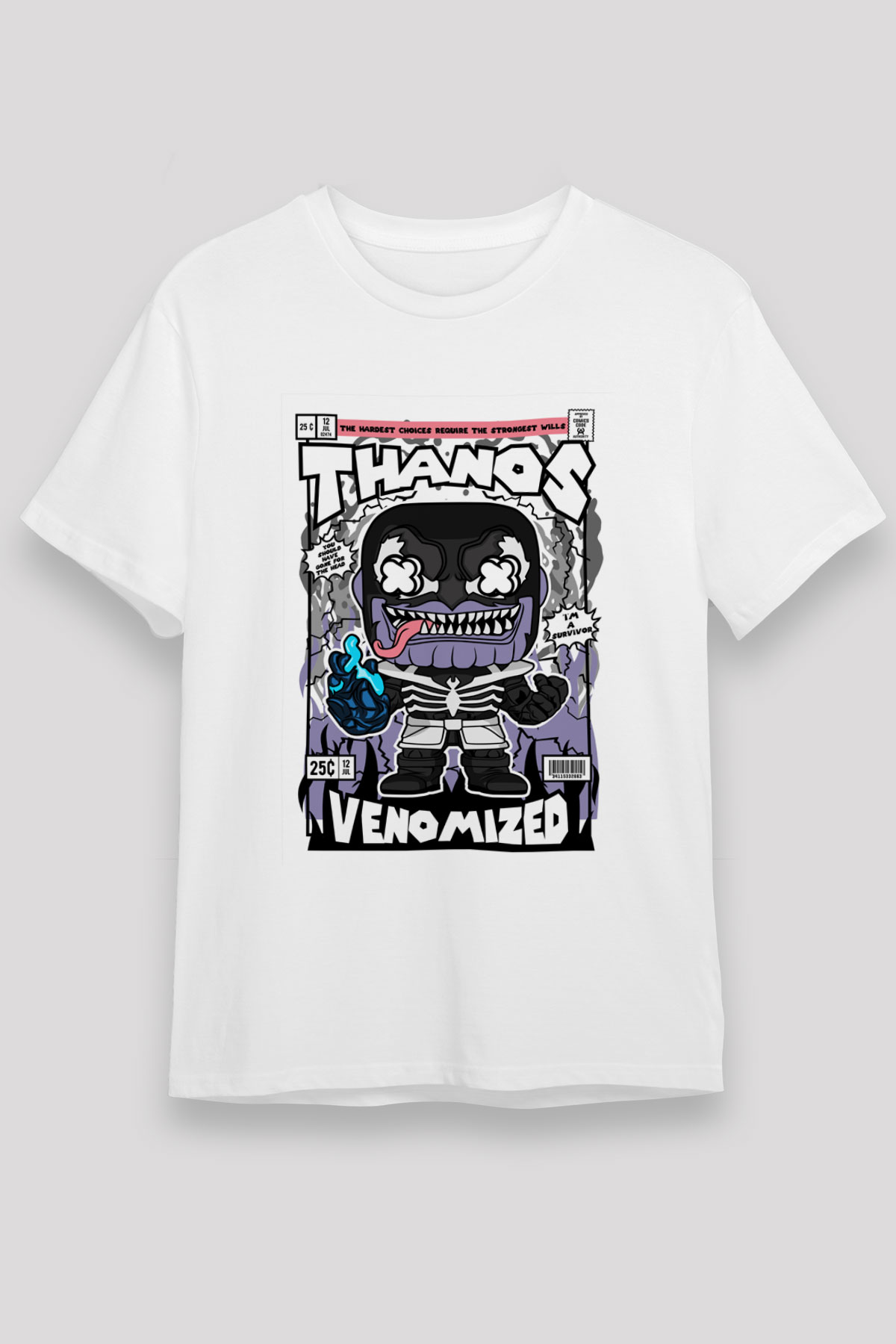 Thanos Venomized Baskılı Unisex Beyaz Tişört