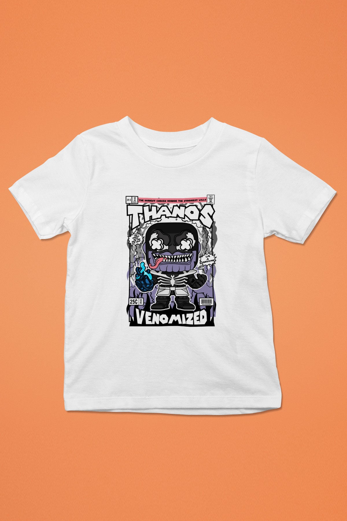 Thanos Venomized Baskılı Unisex Beyaz Çocuk Tişört