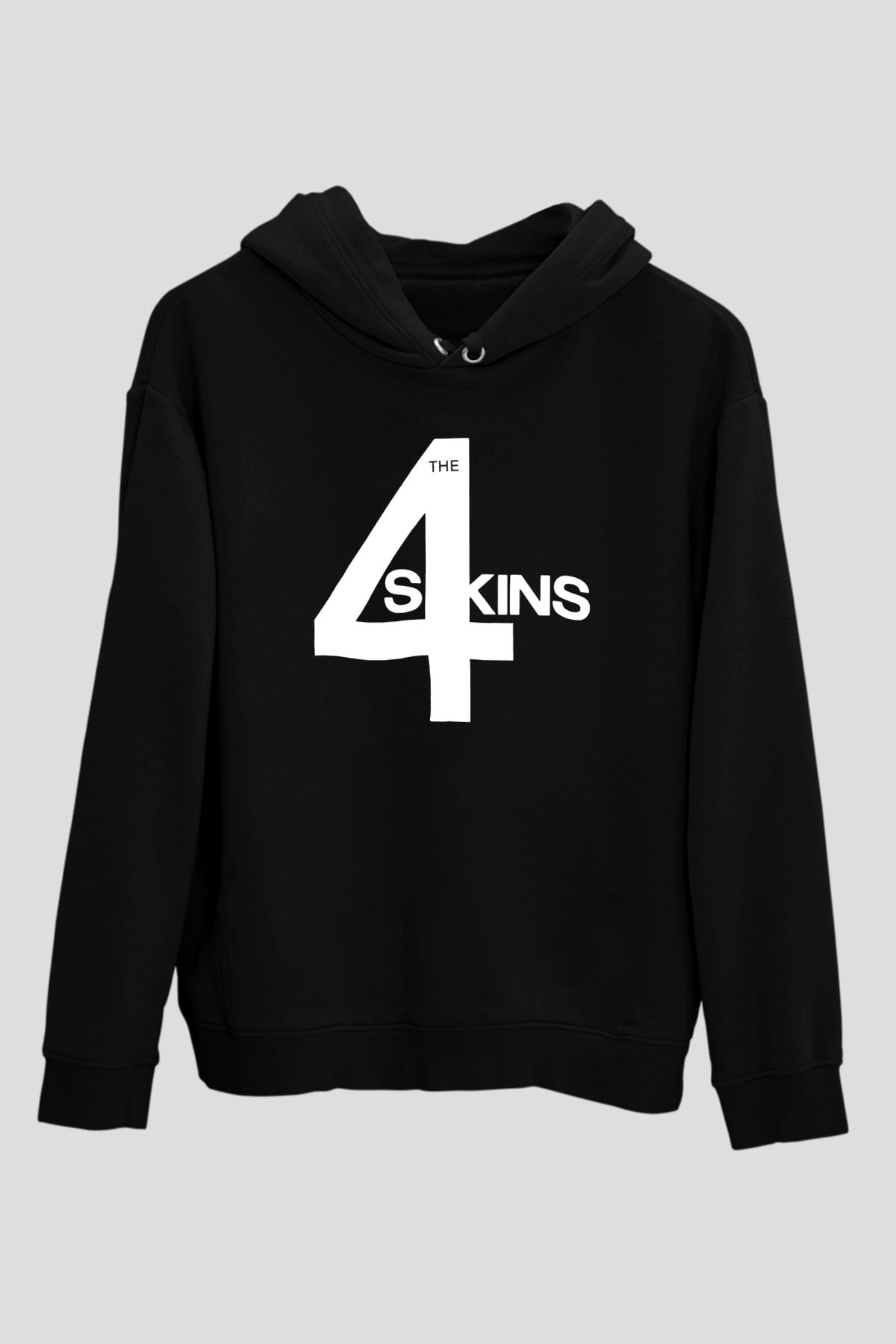 The 4 Skins Baskılı Unisex Siyah Kapüşonlu Sweatshirt