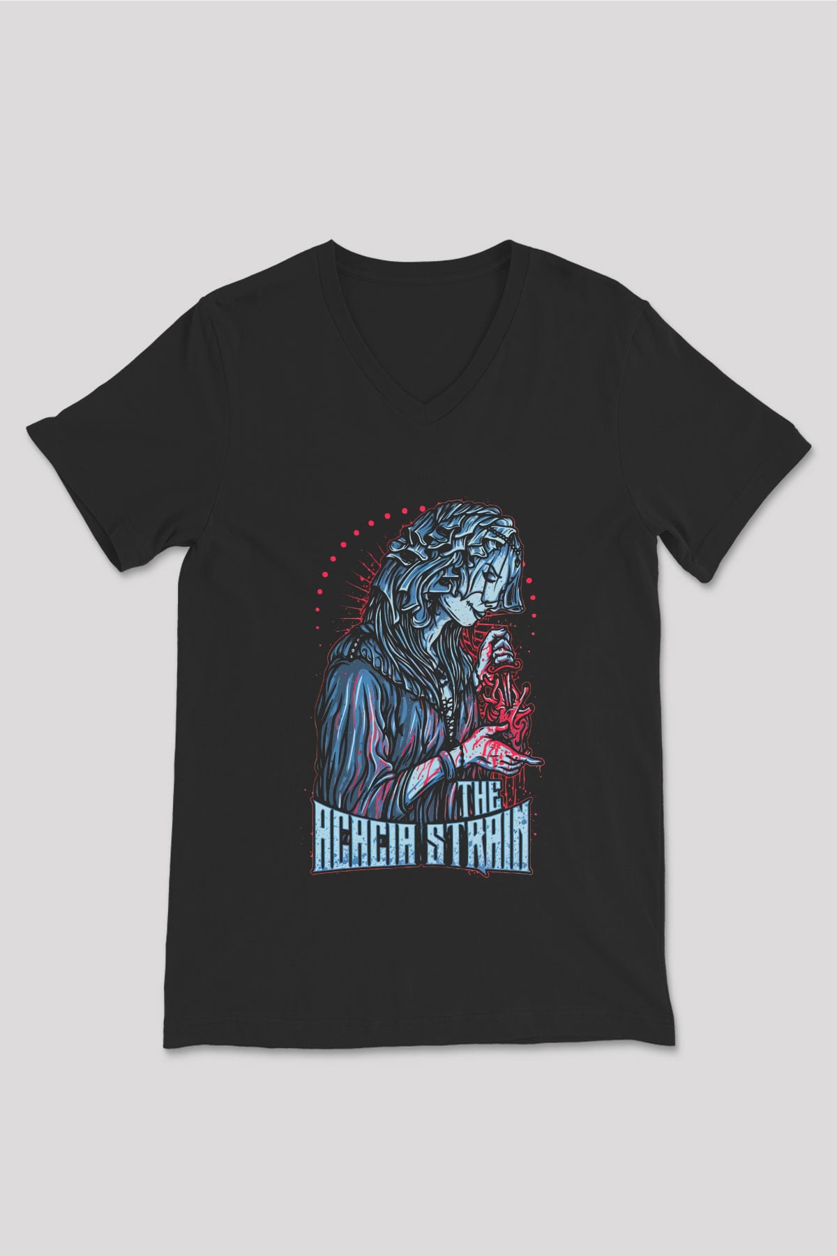 The Acacia Strain Siyah Unisex V Yaka Tişört T-Shirt