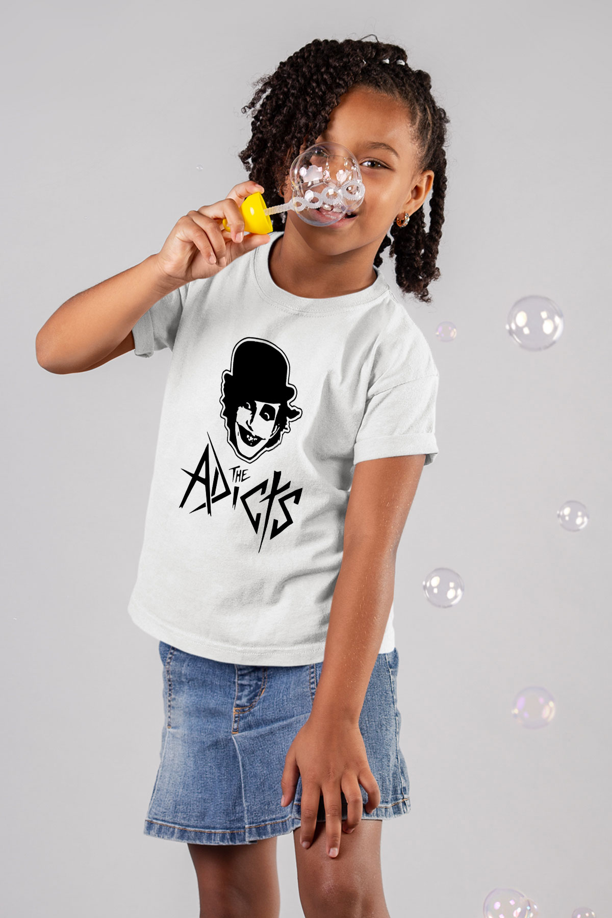The Adicts Baskılı Beyaz Unisex Çocuk Tişört