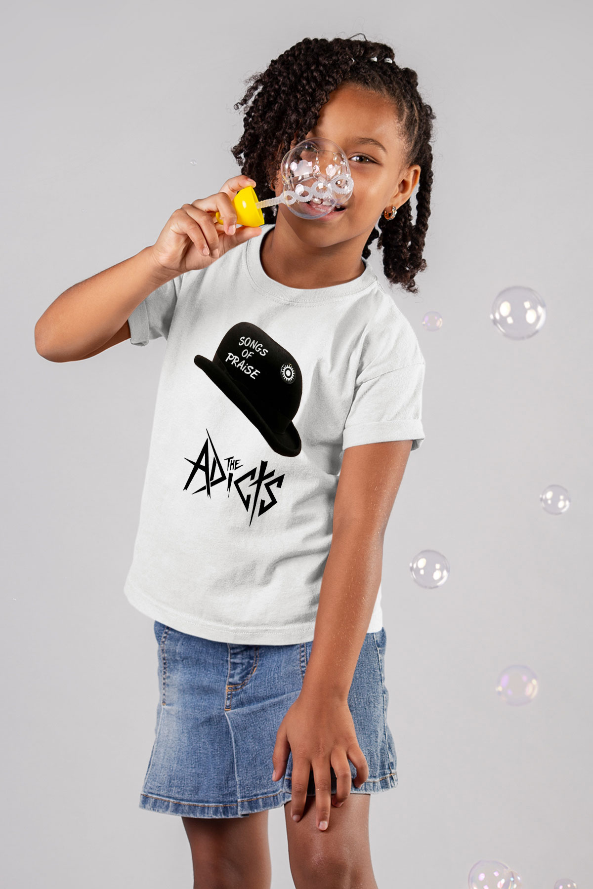 The Adicts Baskılı Beyaz Unisex Çocuk Tişört