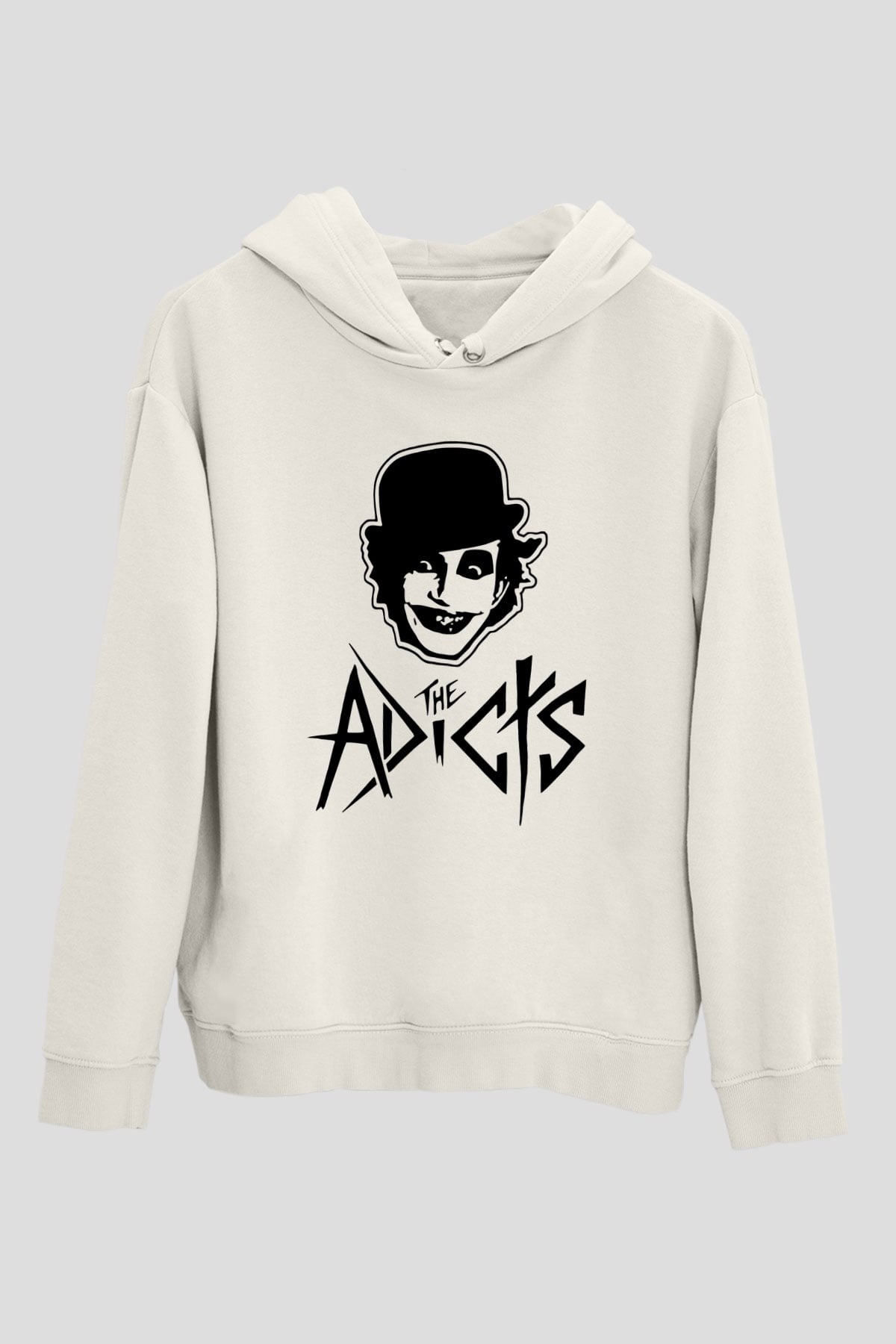 The Adicts Beyaz Unisex Kapşonlu Sweatshirt