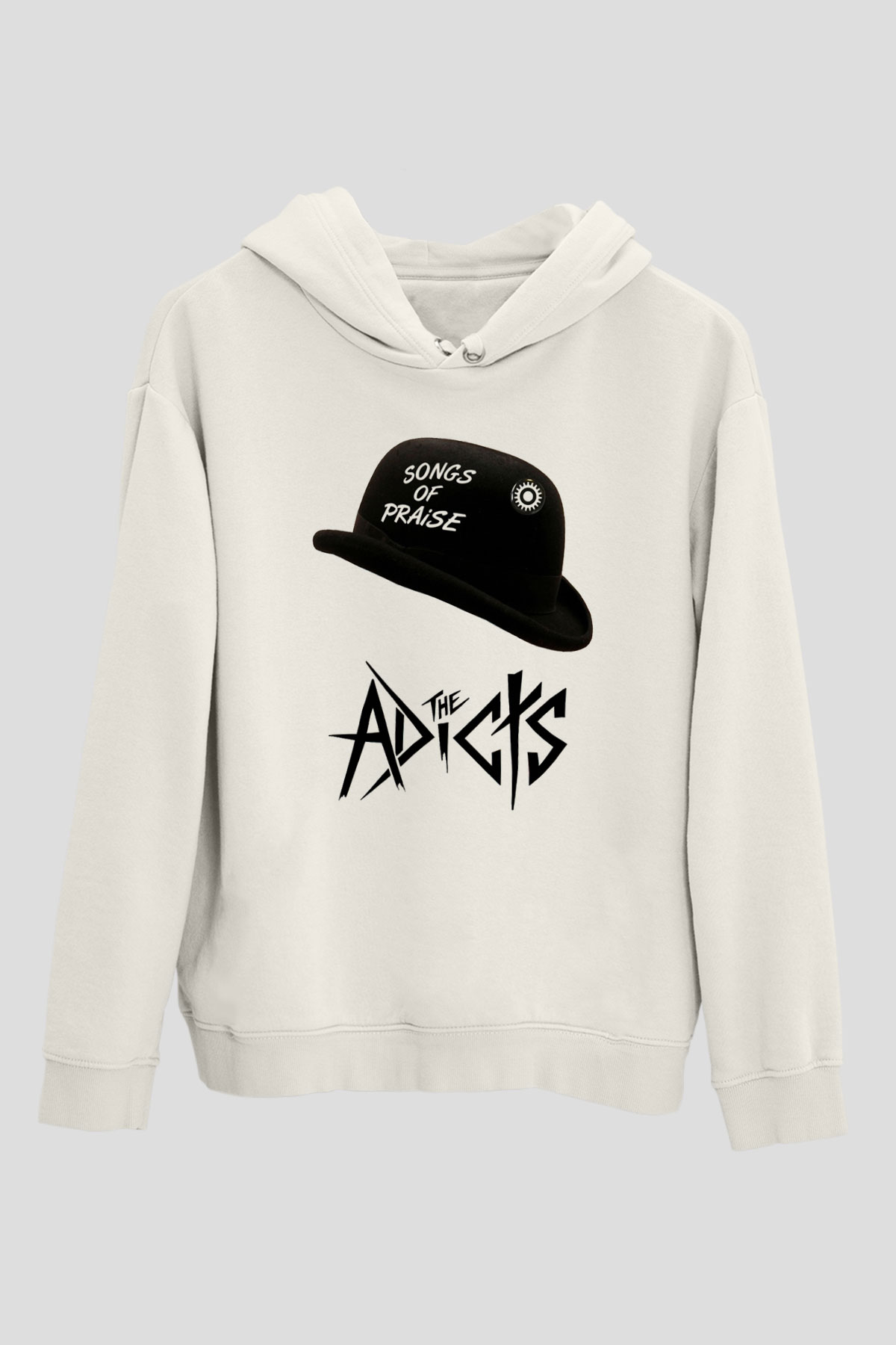 The Adicts Beyaz Unisex Kapşonlu Sweatshirt
