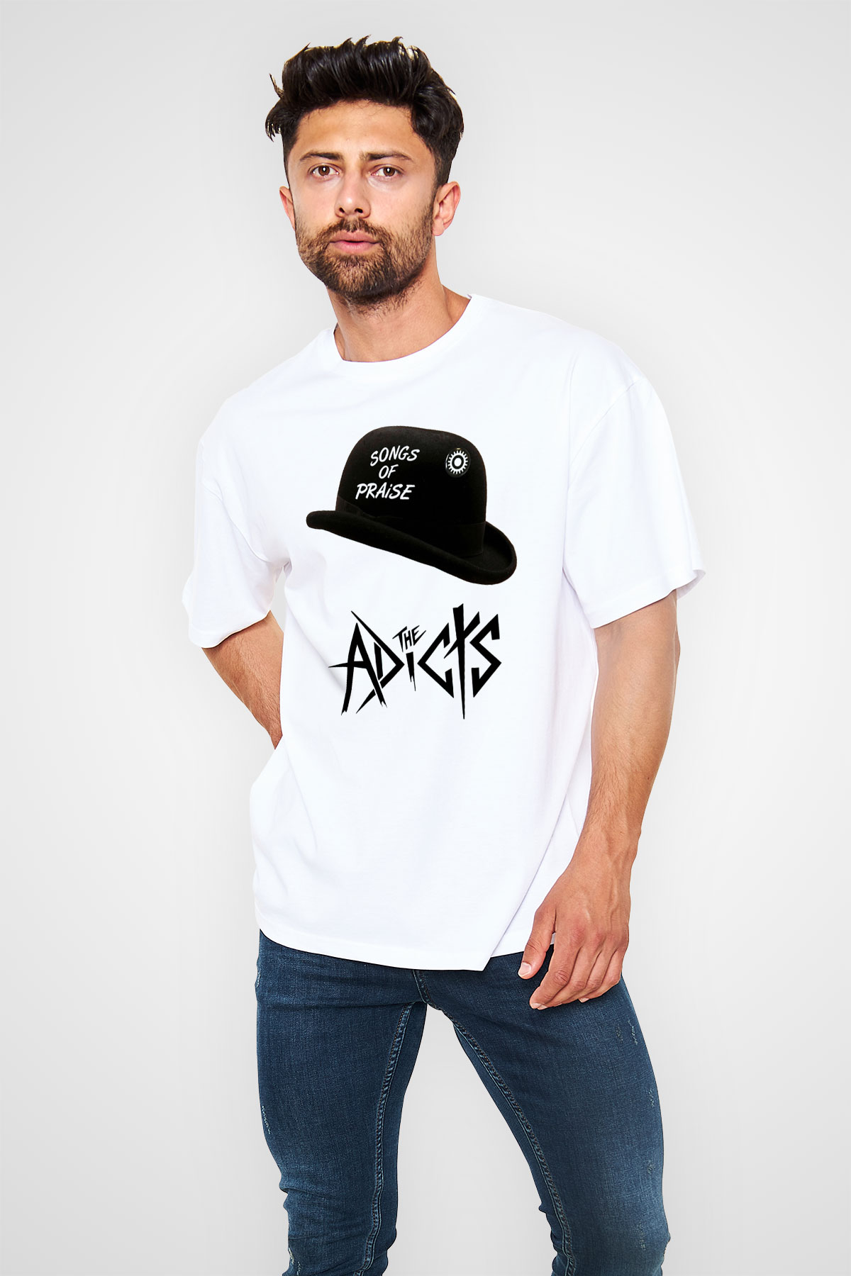 The Adicts Beyaz Unisex Oversize Tişört T-Shirt