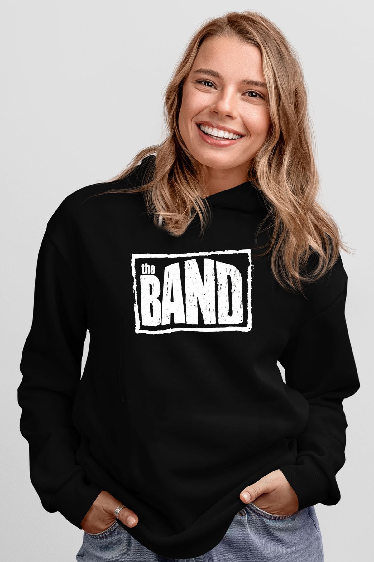 The Band Siyah Unisex Kapüşonlu Sweatshirt