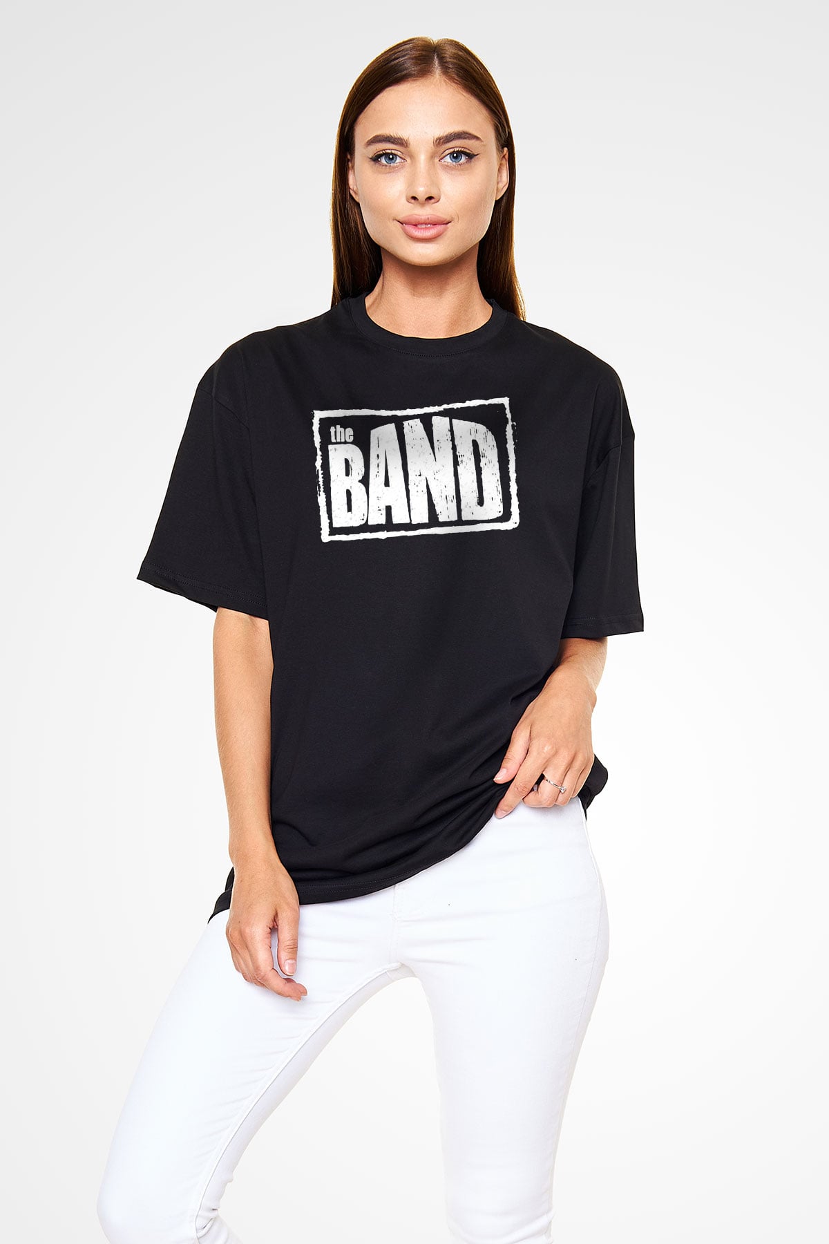 The Band Siyah Unisex Oversize Tişört T-Shirt