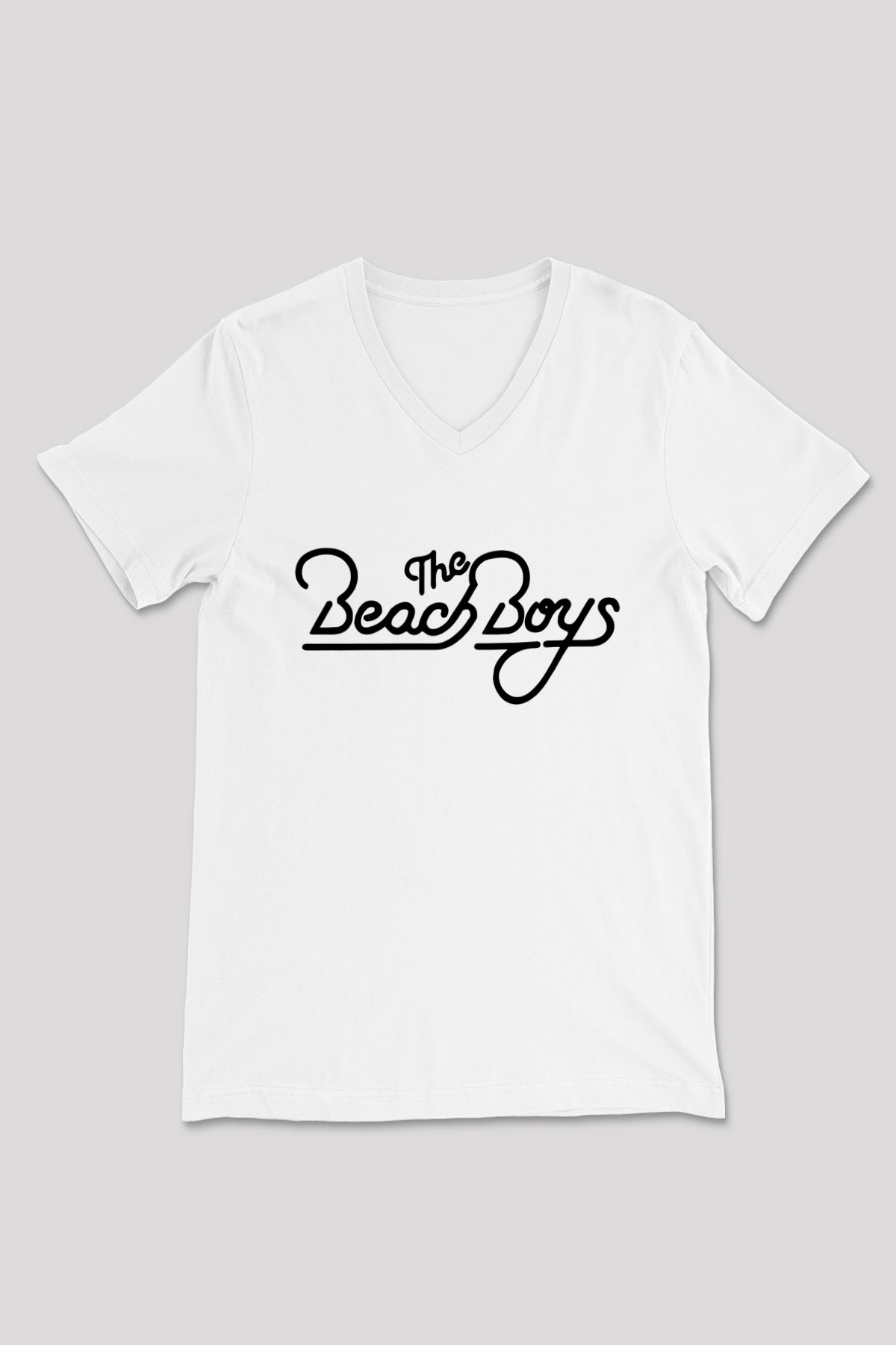 The Beach Boys Beyaz Unisex V Yaka Tişört T-Shirt
