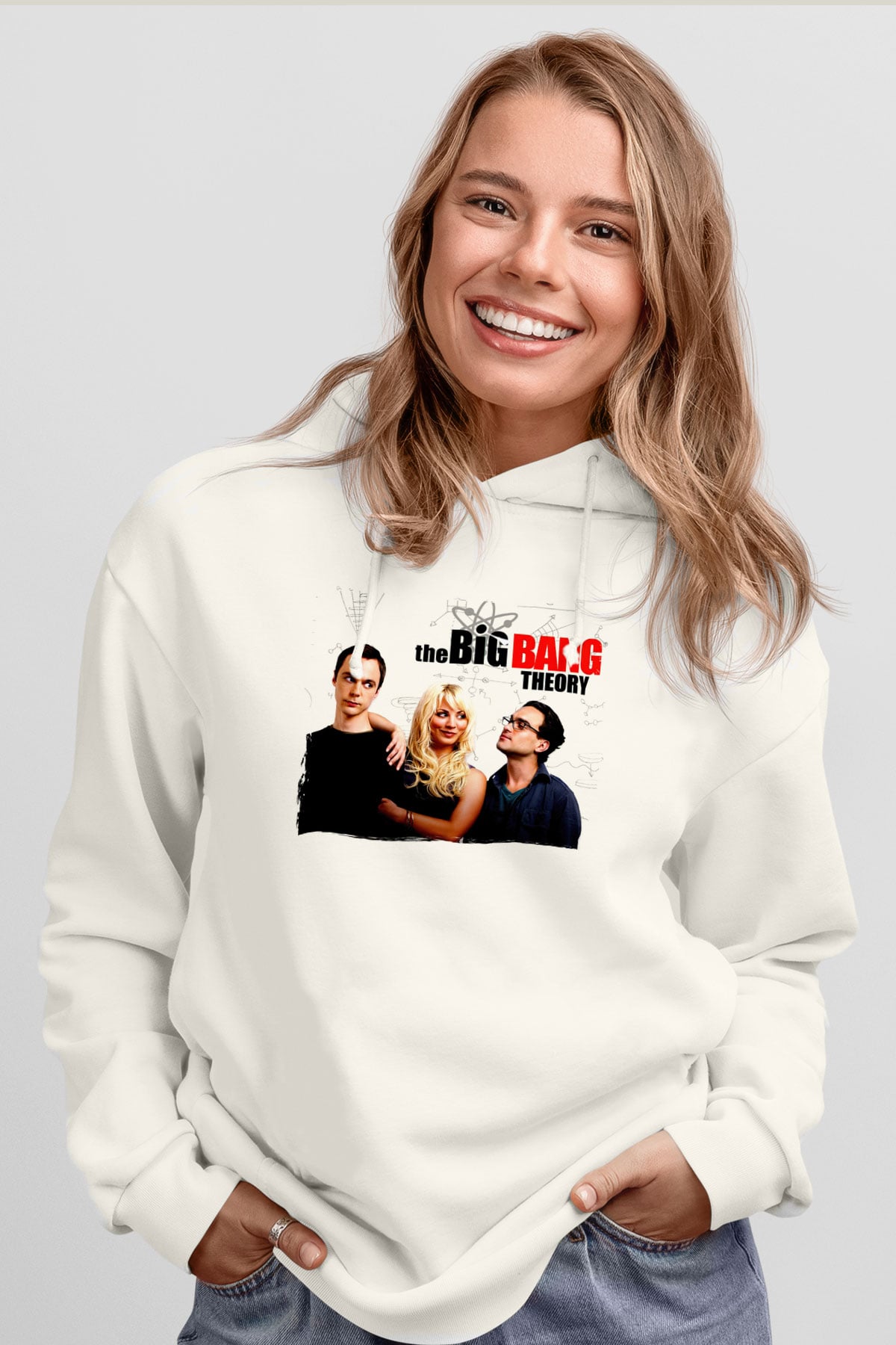 The Big Bang Theory Beyaz Unisex Hoodie
