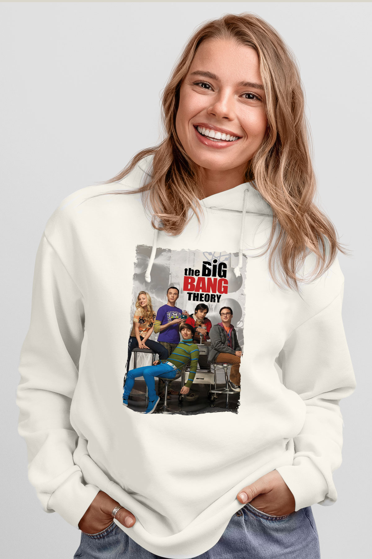 The Big Bang Theory Beyaz Unisex Hoodie