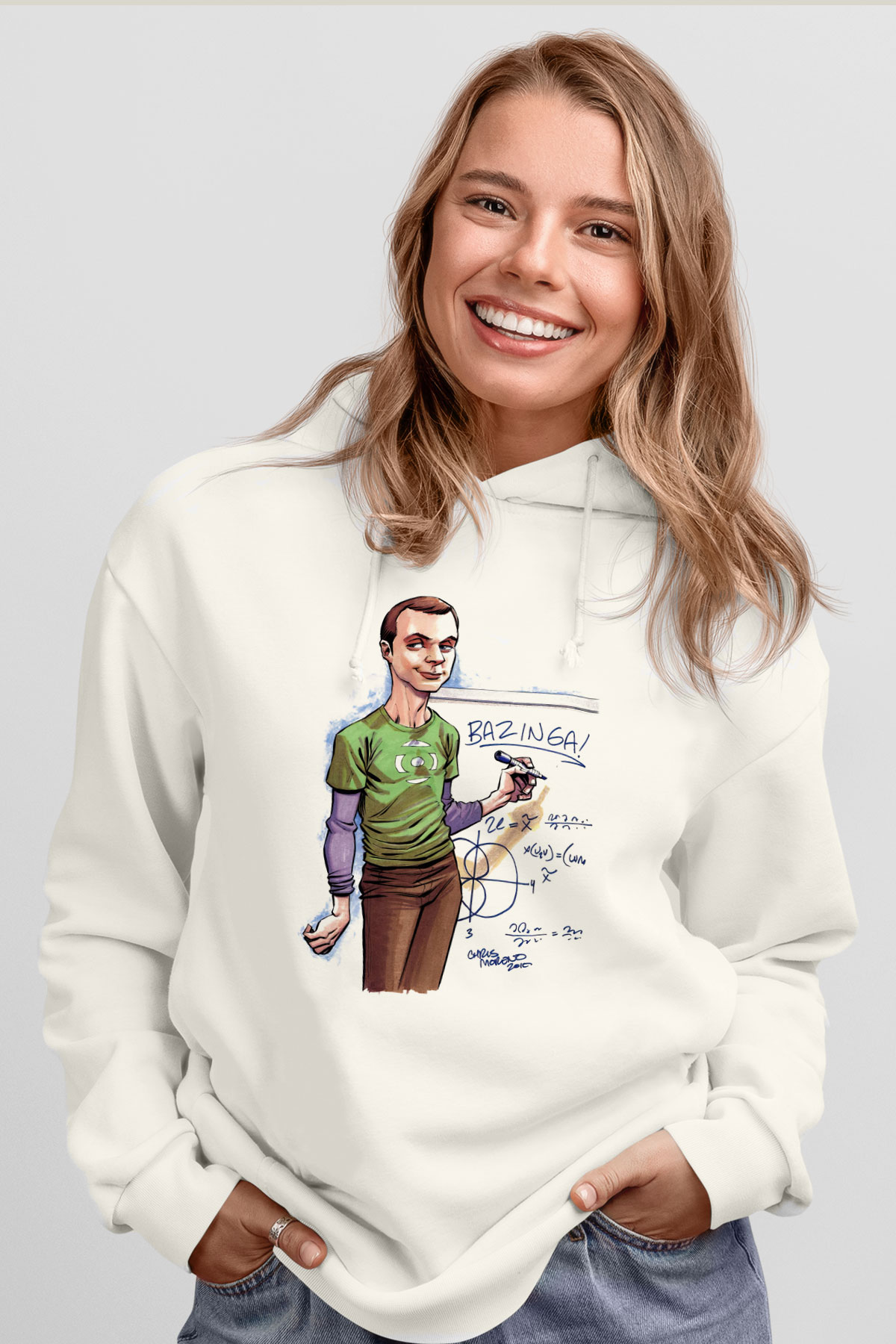 The Big Bang Theory Beyaz Unisex Kapşonlu Sweatshirt