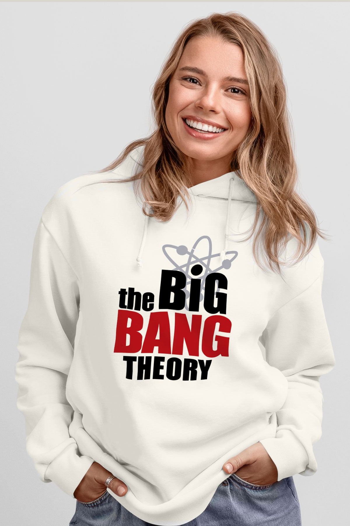 The Big Bang Theory Beyaz Unisex Kapşonlu Sweatshirt