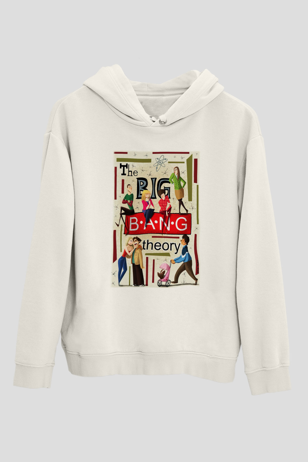 The Big Bang Theory Beyaz Unisex Kapşonlu Sweatshirt