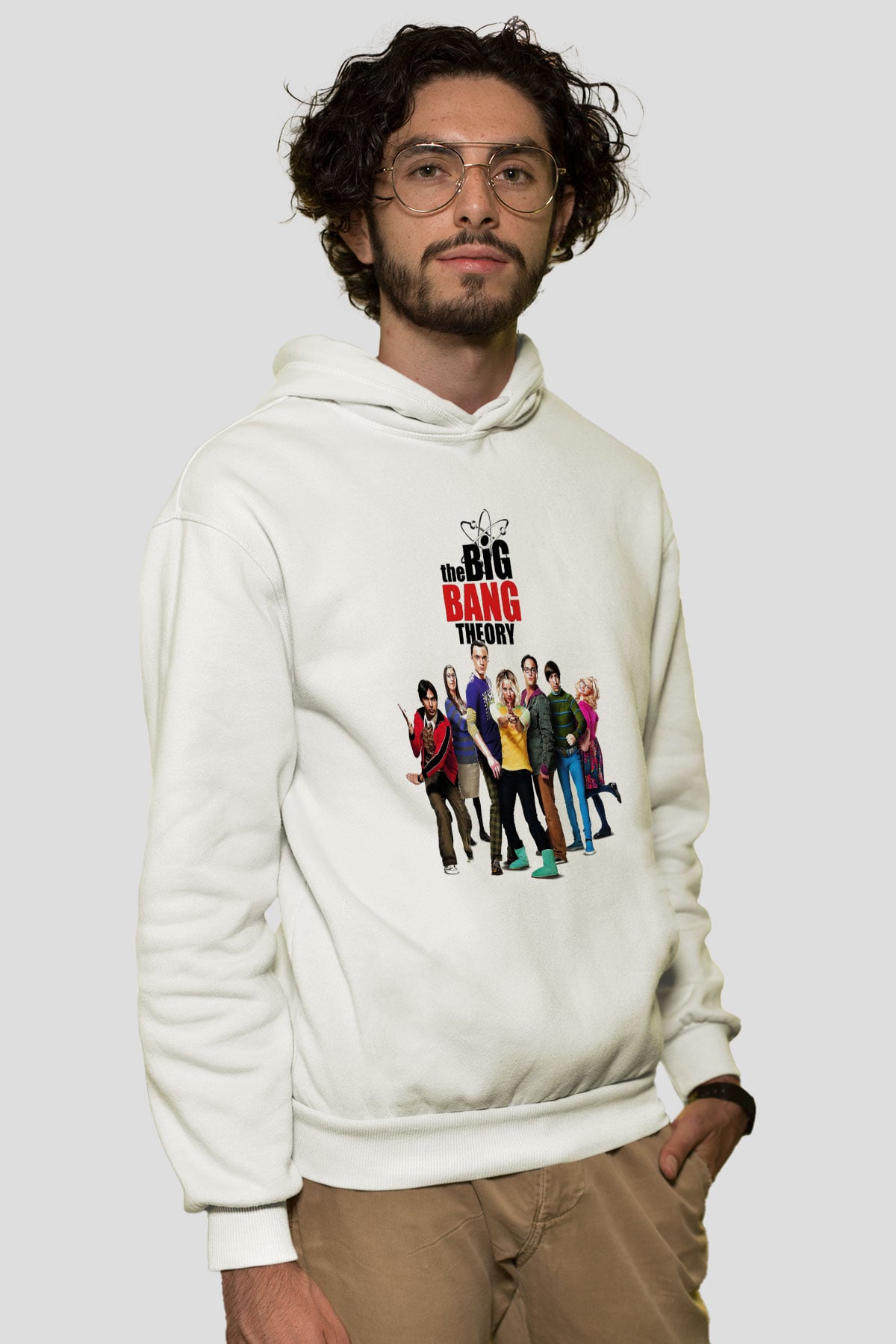 The Big Bang Theory Beyaz Unisex Kapşonlu Sweatshirt