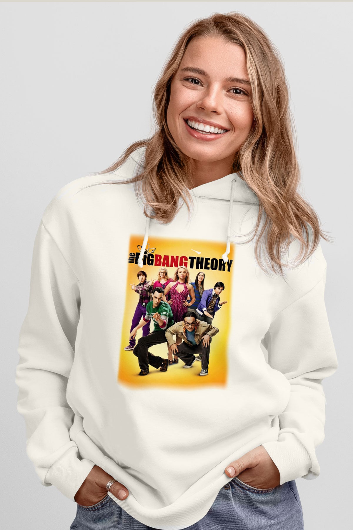 The Big Bang Theory Beyaz Unisex Kapşonlu Sweatshirt