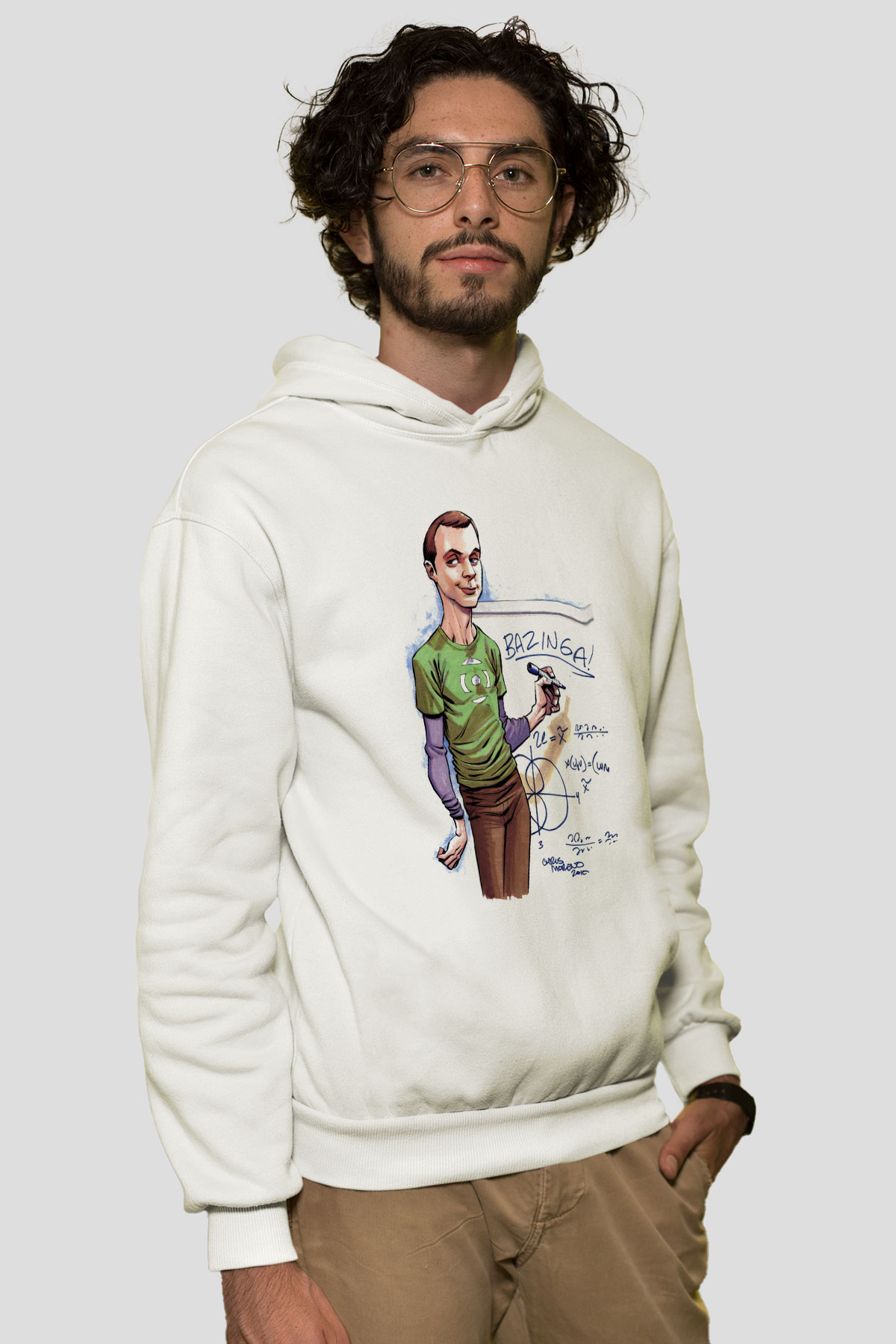 The Big Bang Theory Beyaz Unisex Kapşonlu Sweatshirt