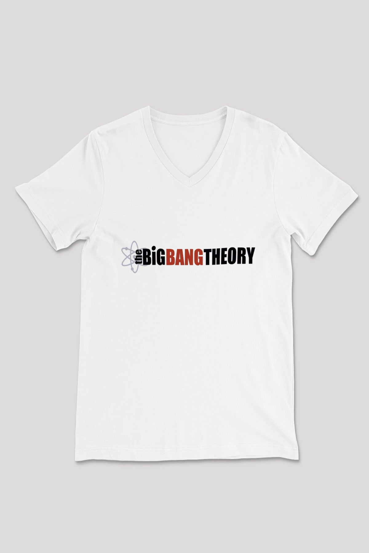 The Big Bang Theory Beyaz Unisex V Yaka Tişört T-Shirt