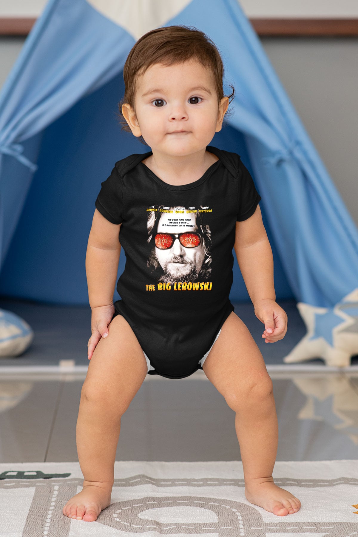The Big Lebowski Büyük Lebowski Baskılı Siyah Bebek Body - Zıbın