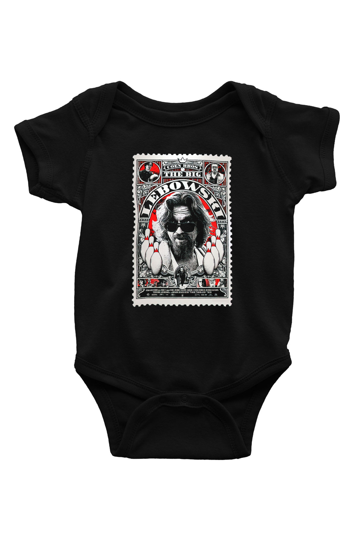 The Big Lebowski Büyük Lebowski Baskılı Siyah Bebek Body - Zıbın