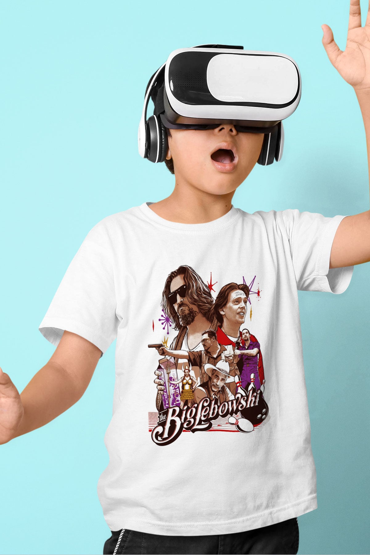 The Big Lebowski Büyük Lebowski Baskılı Beyaz Unisex Çocuk Tişört