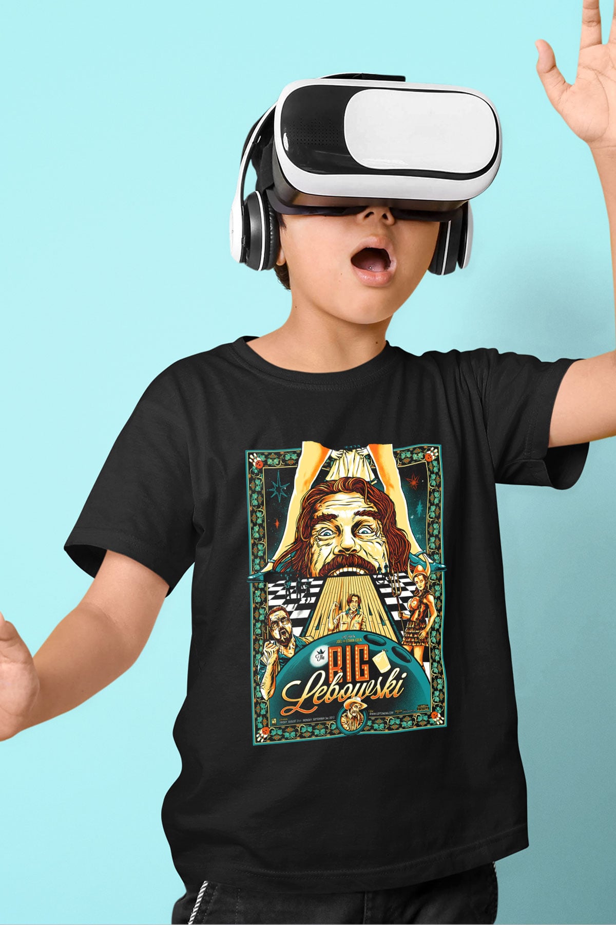 The Big Lebowski Büyük Lebowski Baskılı Siyah Unisex Çocuk Tişört