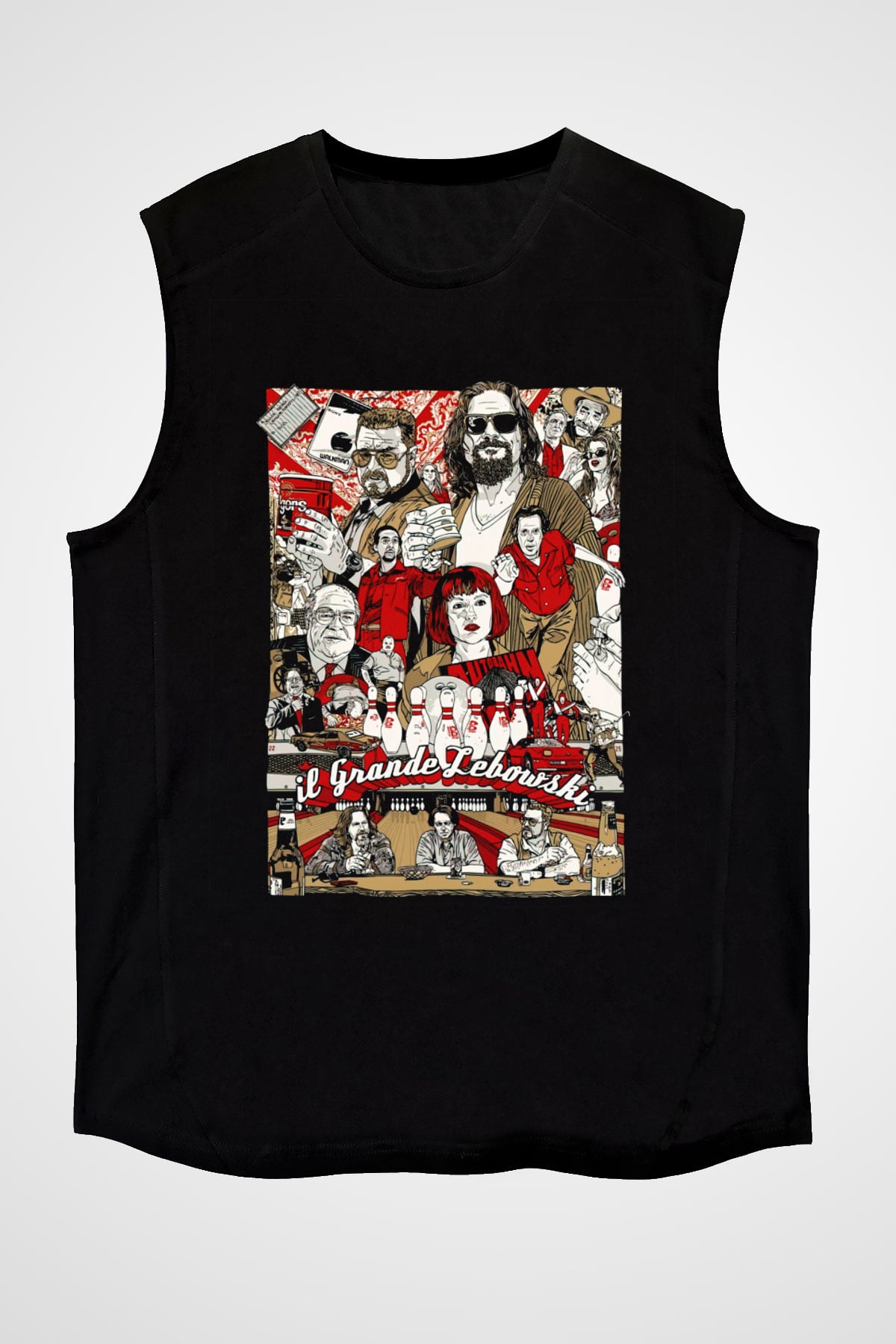 The Big Lebowski Büyük Lebowski Siyah Unisex Kolsuz Tişört