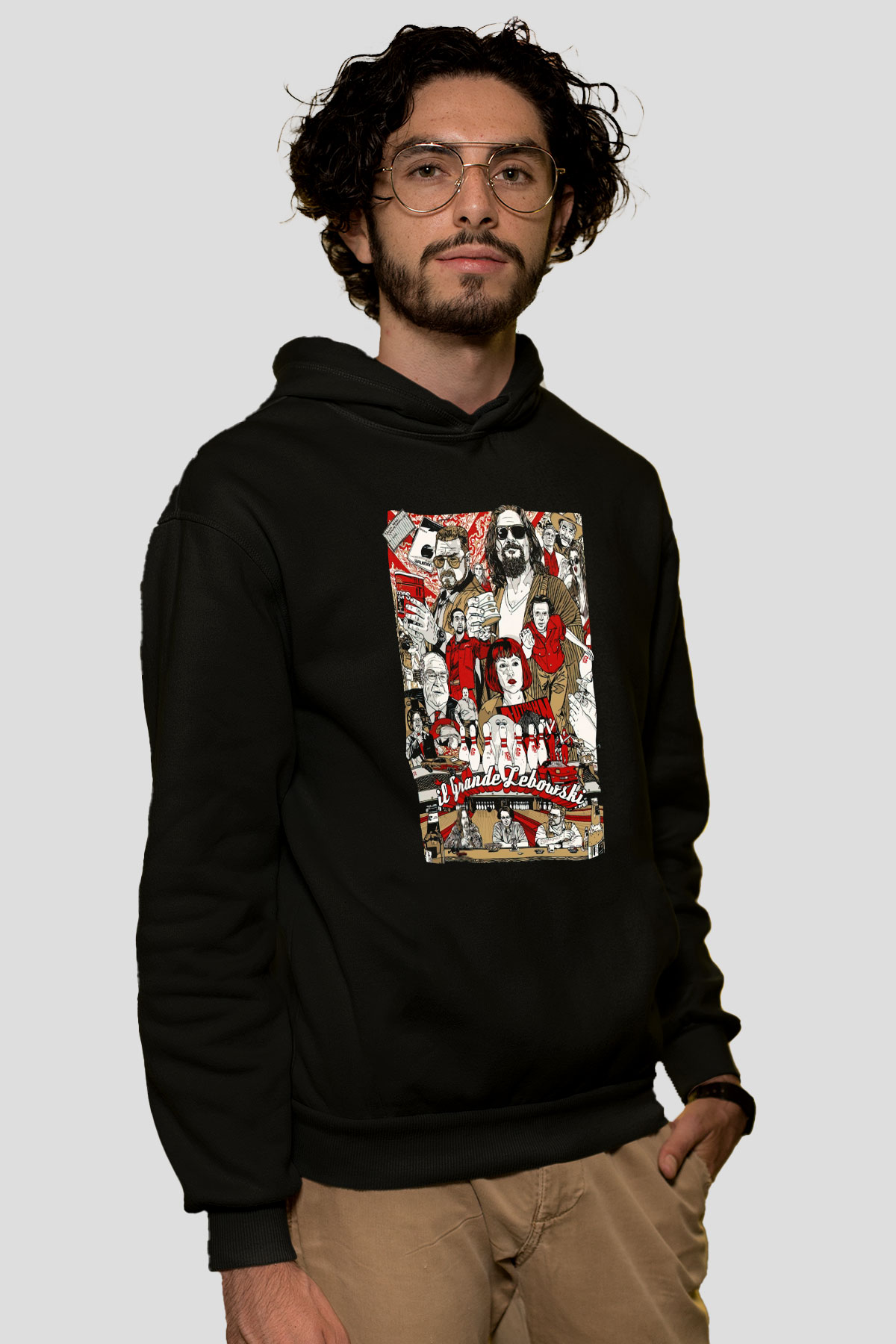 The Big Lebowski Büyük Lebowski Siyah Unisex Kapüşonlu Sweatshirt