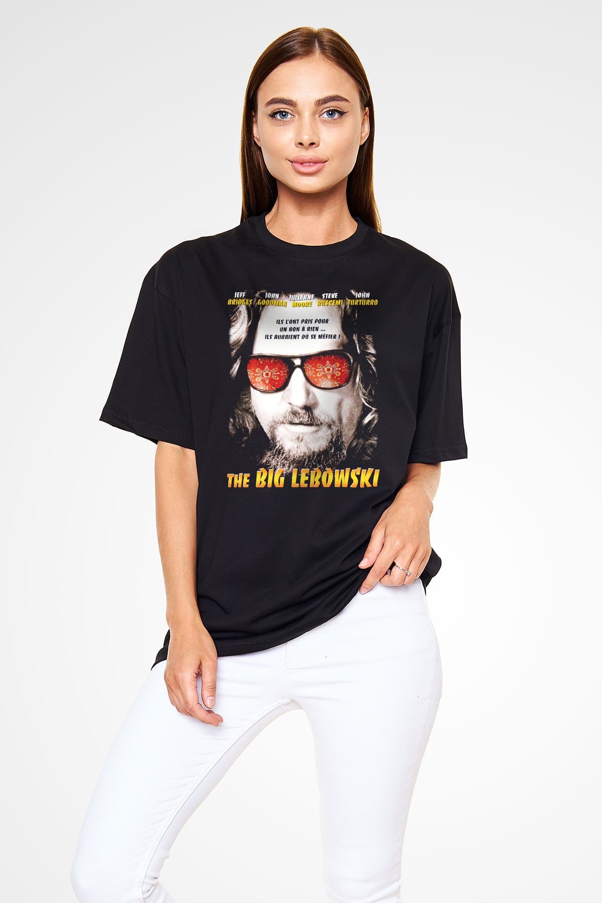 The Big Lebowski Büyük Lebowski Siyah Unisex Oversize Tişört