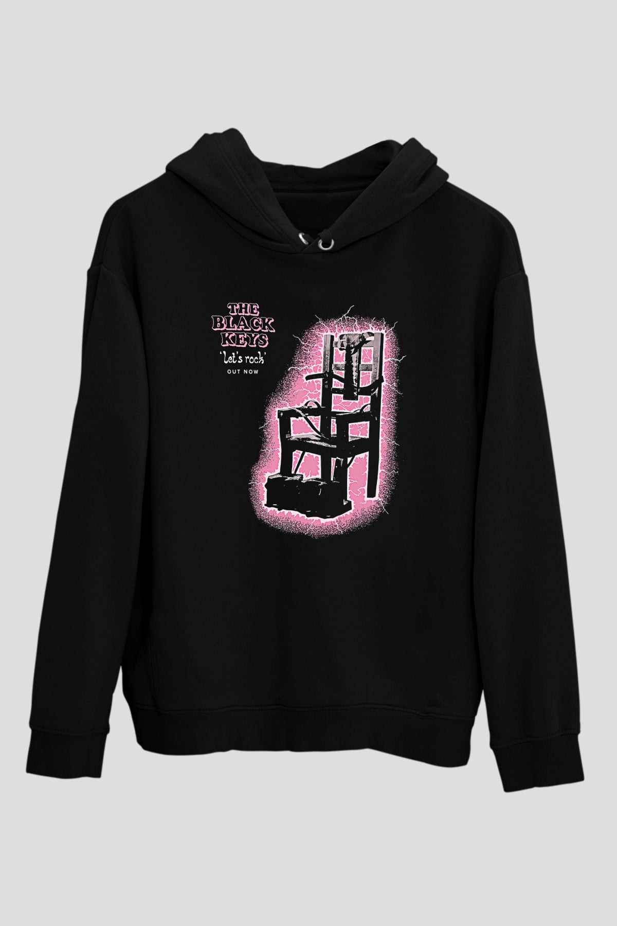 The Black Keys Baskılı Unisex Siyah Kapüşonlu Sweatshirt