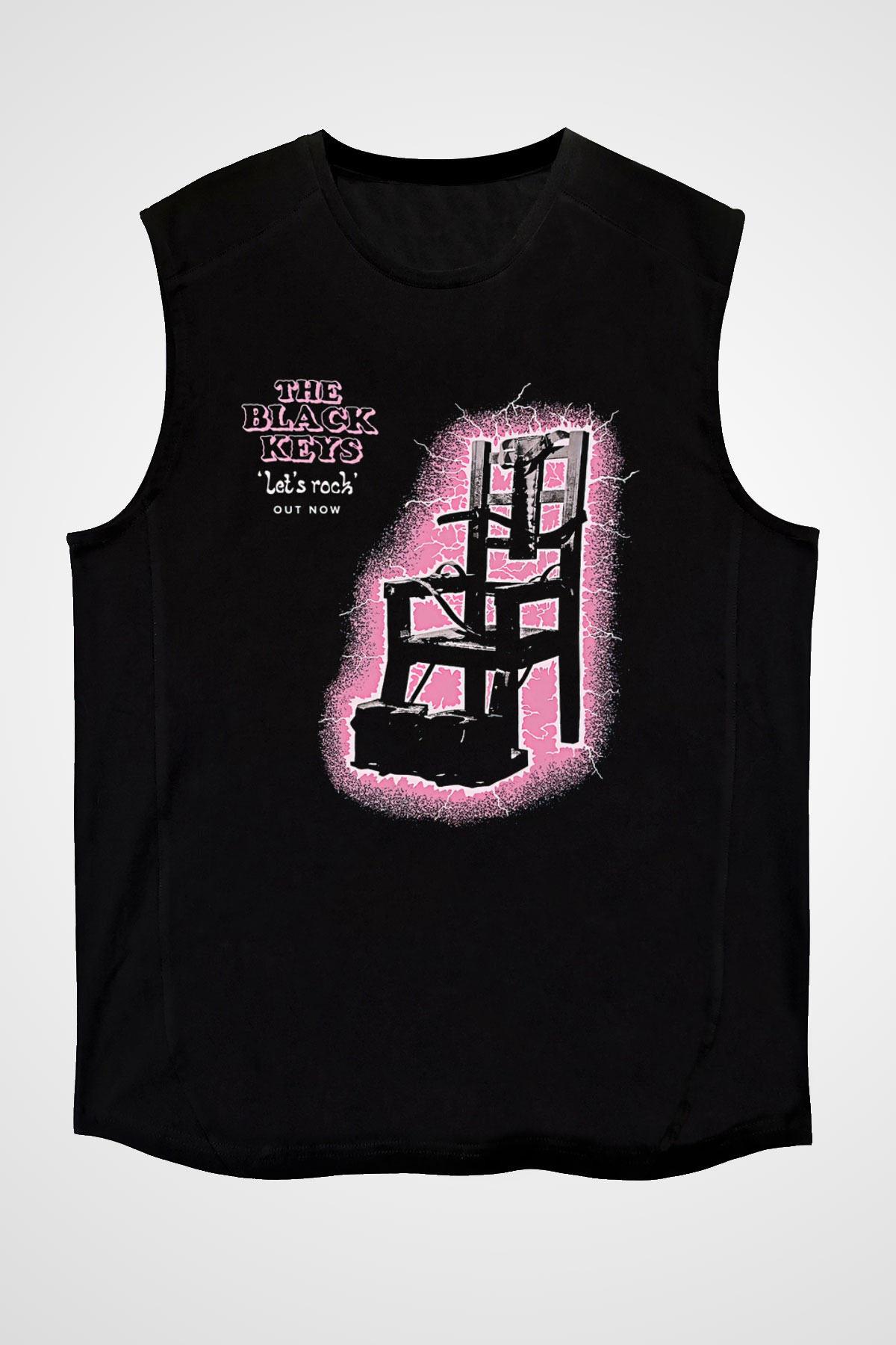 The Black Keys Baskılı Unisex Siyah Kolsuz Tişört - Tshirt