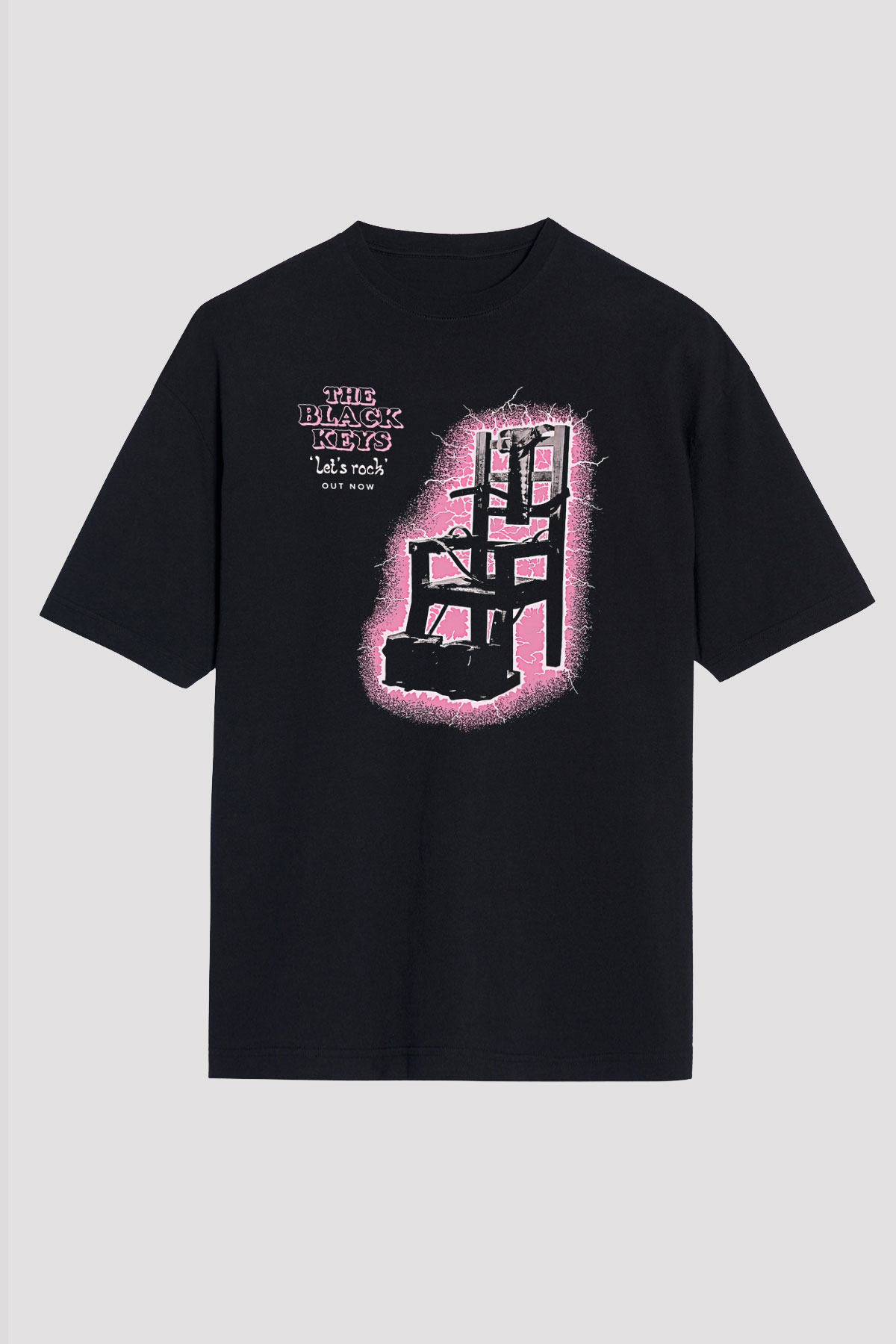 The Black Keys Baskılı Unisex Siyah Oversize Tişört - Tshirt