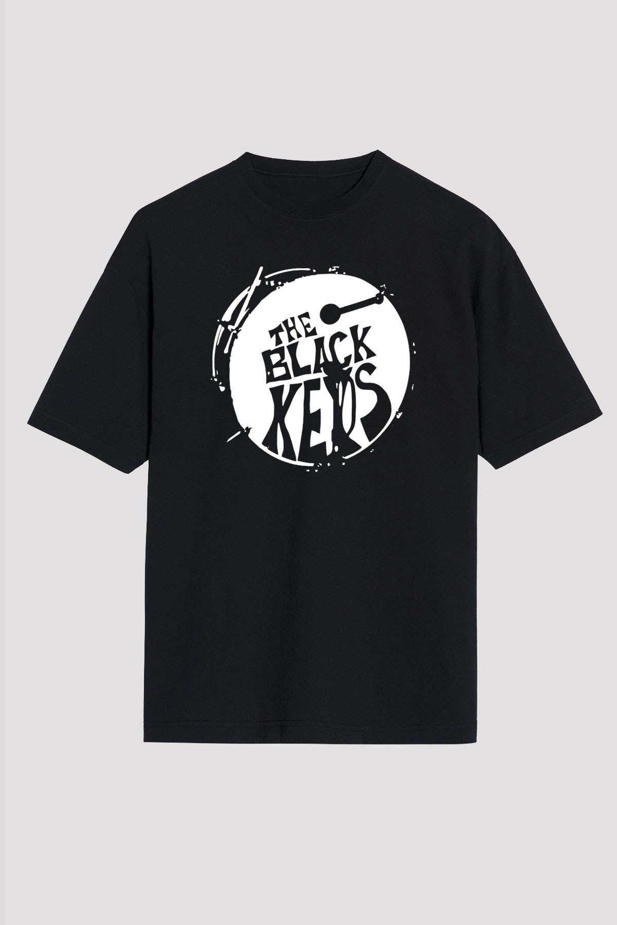 The Black Keys Baskılı Unisex Siyah Oversize Tişört - Tshirt