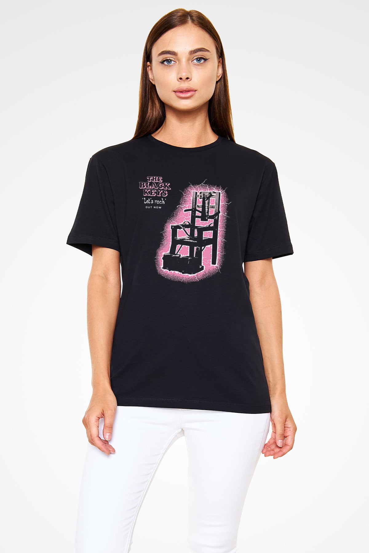 The Black Keys Baskılı Unisex Siyah Tişört - Tshirt