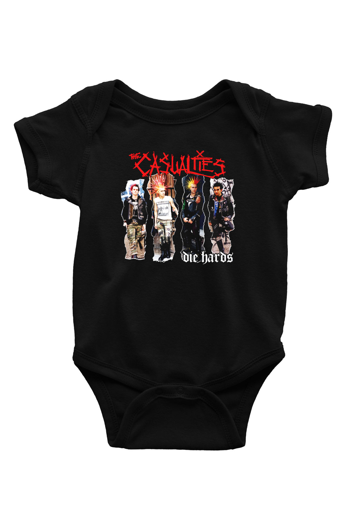 The Casualties Baskılı Siyah Bebek Body - Zıbın