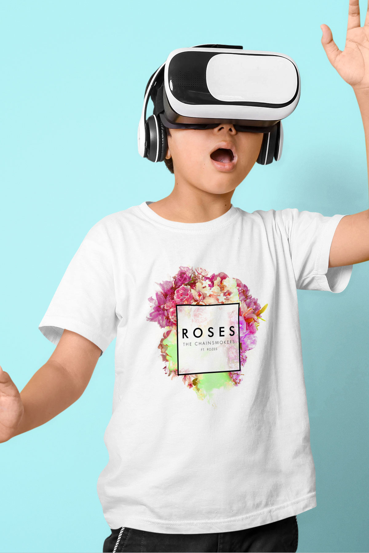 The Chainsmokers Baskılı Beyaz Unisex Çocuk Tişört
