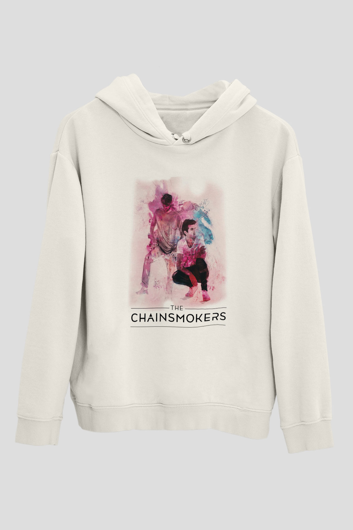 The Chainsmokers Beyaz Unisex Kapüşonlu Sweatshirt