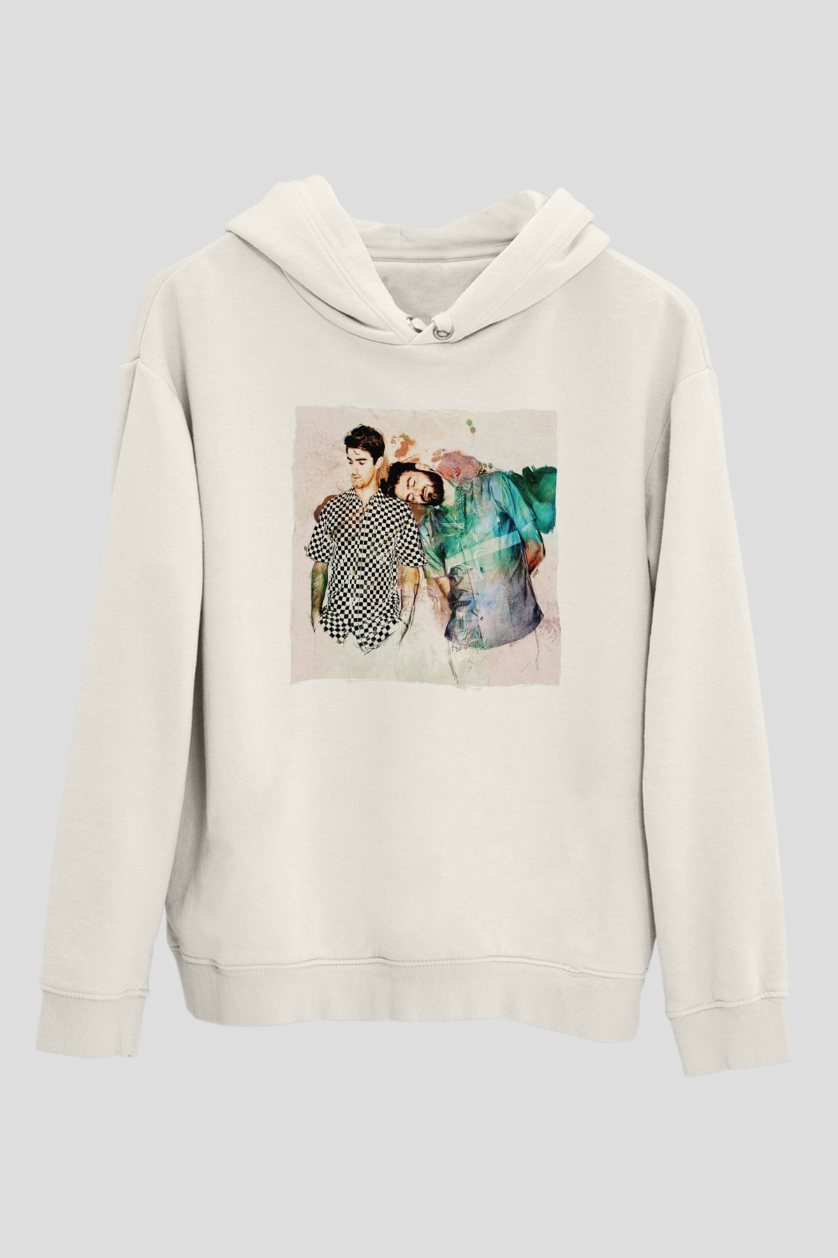 The Chainsmokers Beyaz Unisex Kapüşonlu Sweatshirt