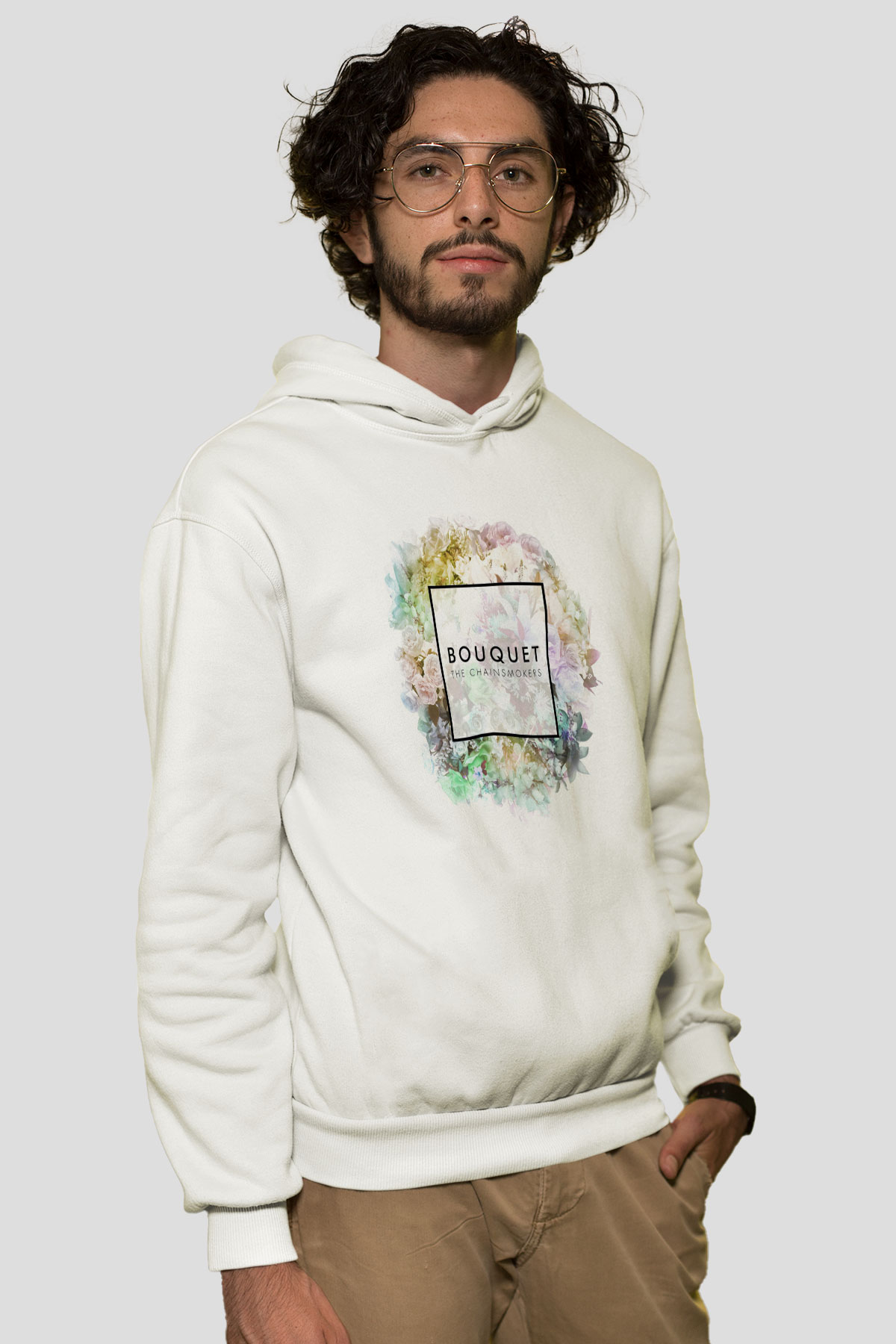 The Chainsmokers Beyaz Unisex Kapüşonlu Sweatshirt
