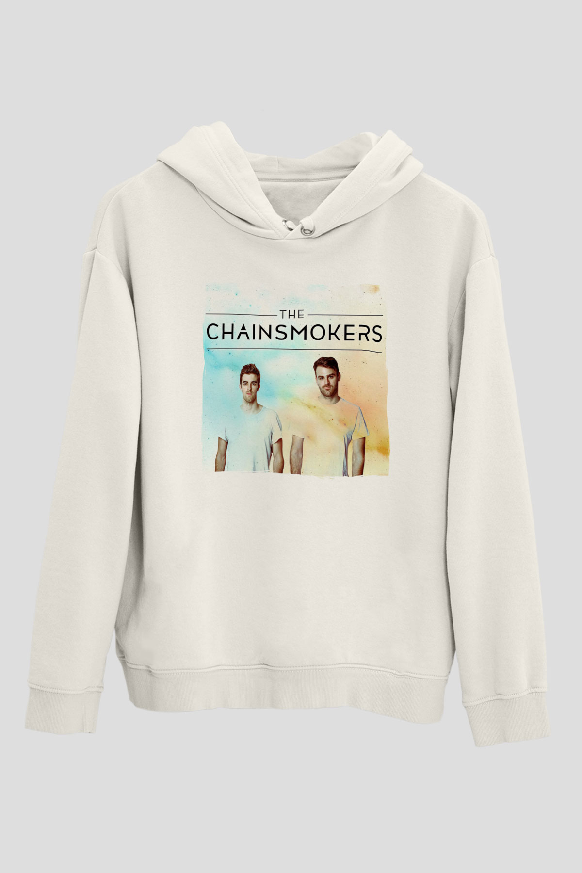 The Chainsmokers Beyaz Unisex Kapüşonlu Sweatshirt
