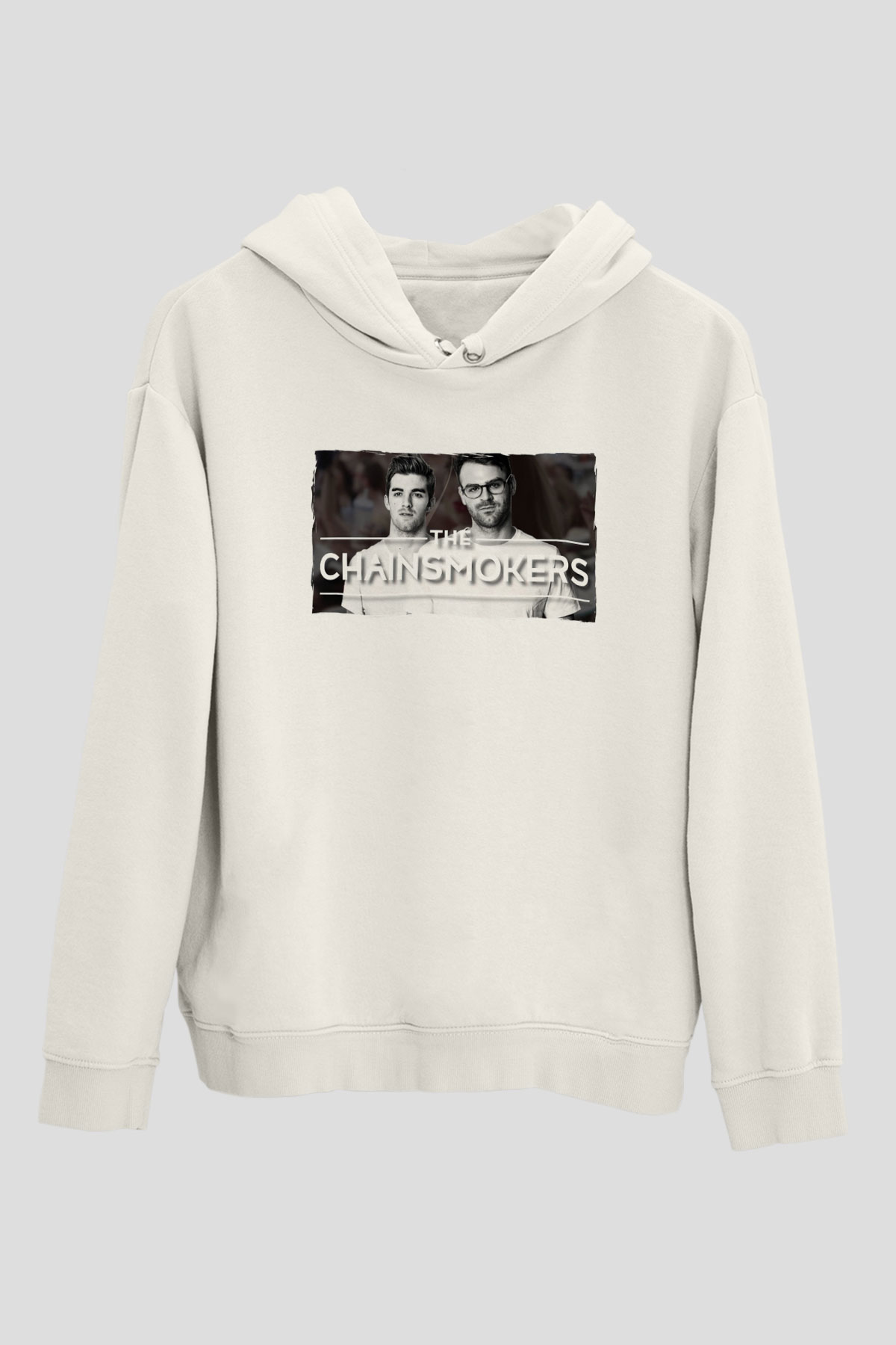 The Chainsmokers Beyaz Unisex Kapüşonlu Sweatshirt