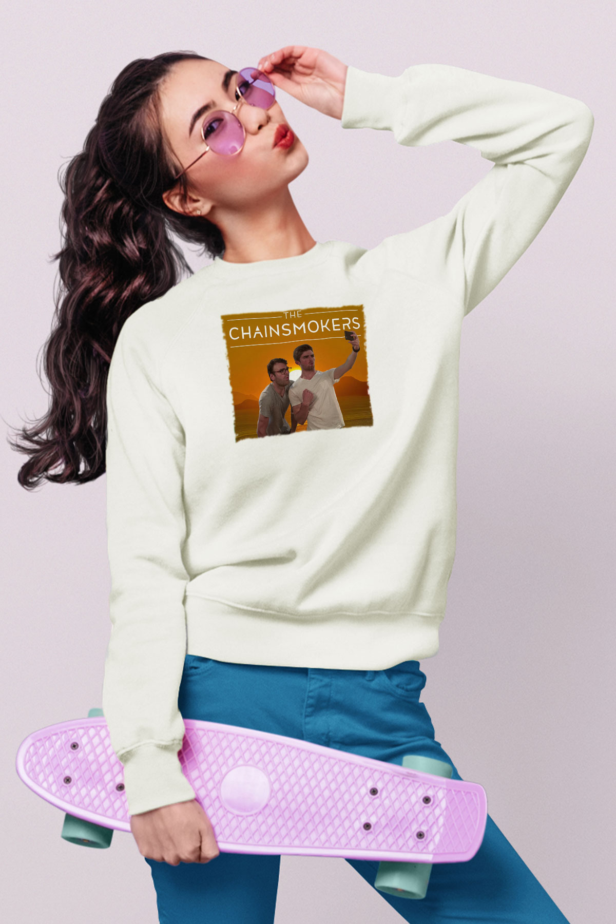The Chainsmokers Beyaz Unisex Sweatshirt