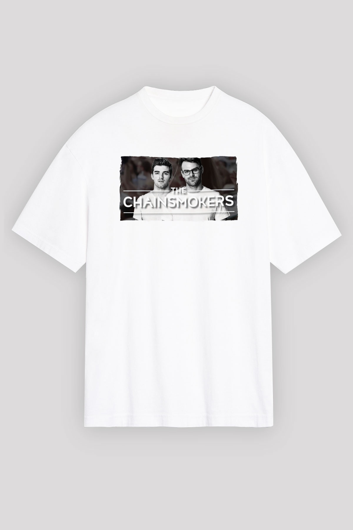 The Chainsmokers Beyaz Oversize Tişört Oversize T-shirt - TişörtFabrikası