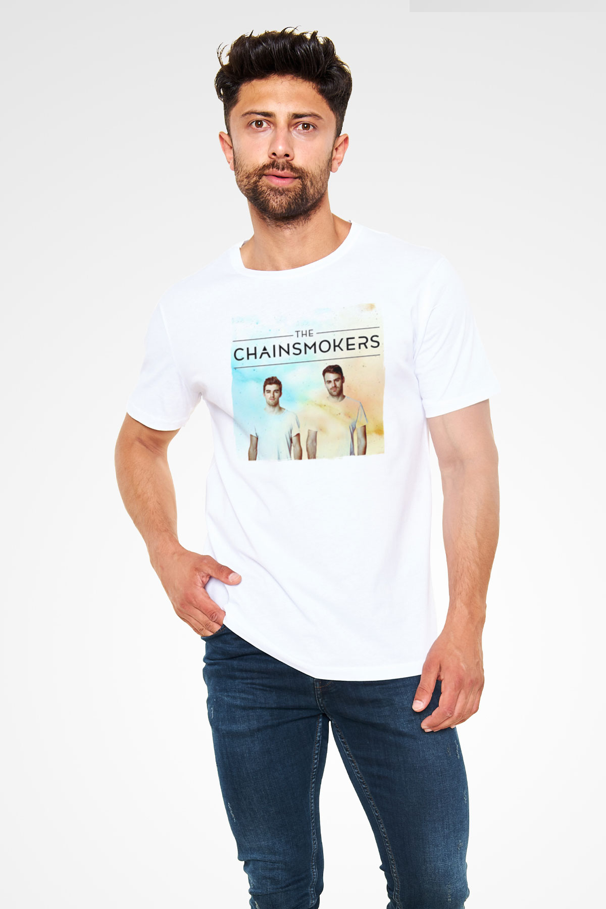 The Chainsmokers Beyaz Unisex Tişört T-Shirt - TişörtFabrikası