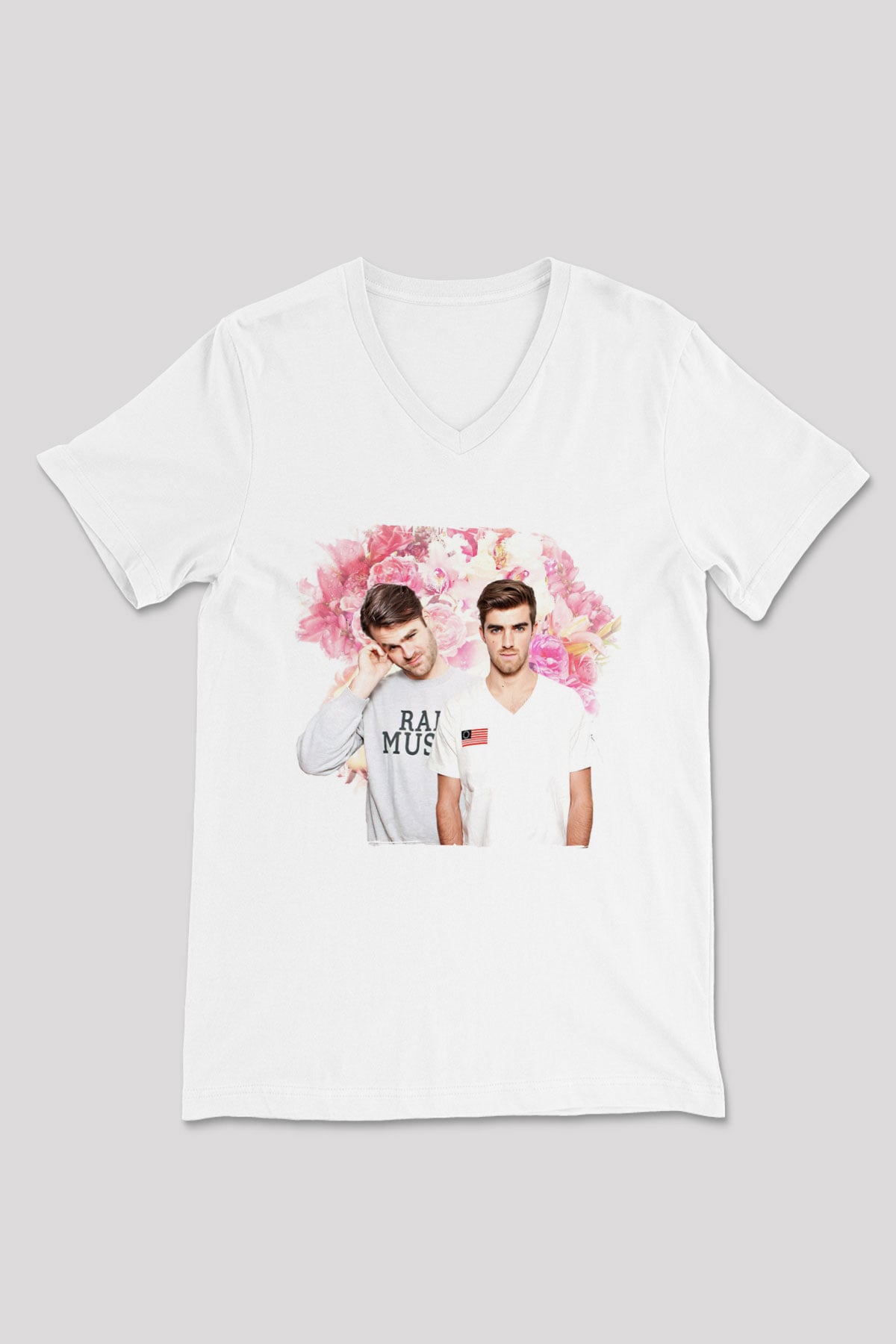 The Chainsmokers Beyaz Unisex V Yaka Tişört