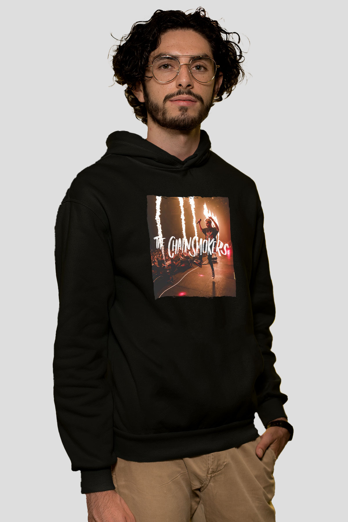 The Chainsmokers Siyah Unisex Kapüşonlu Sweatshirt
