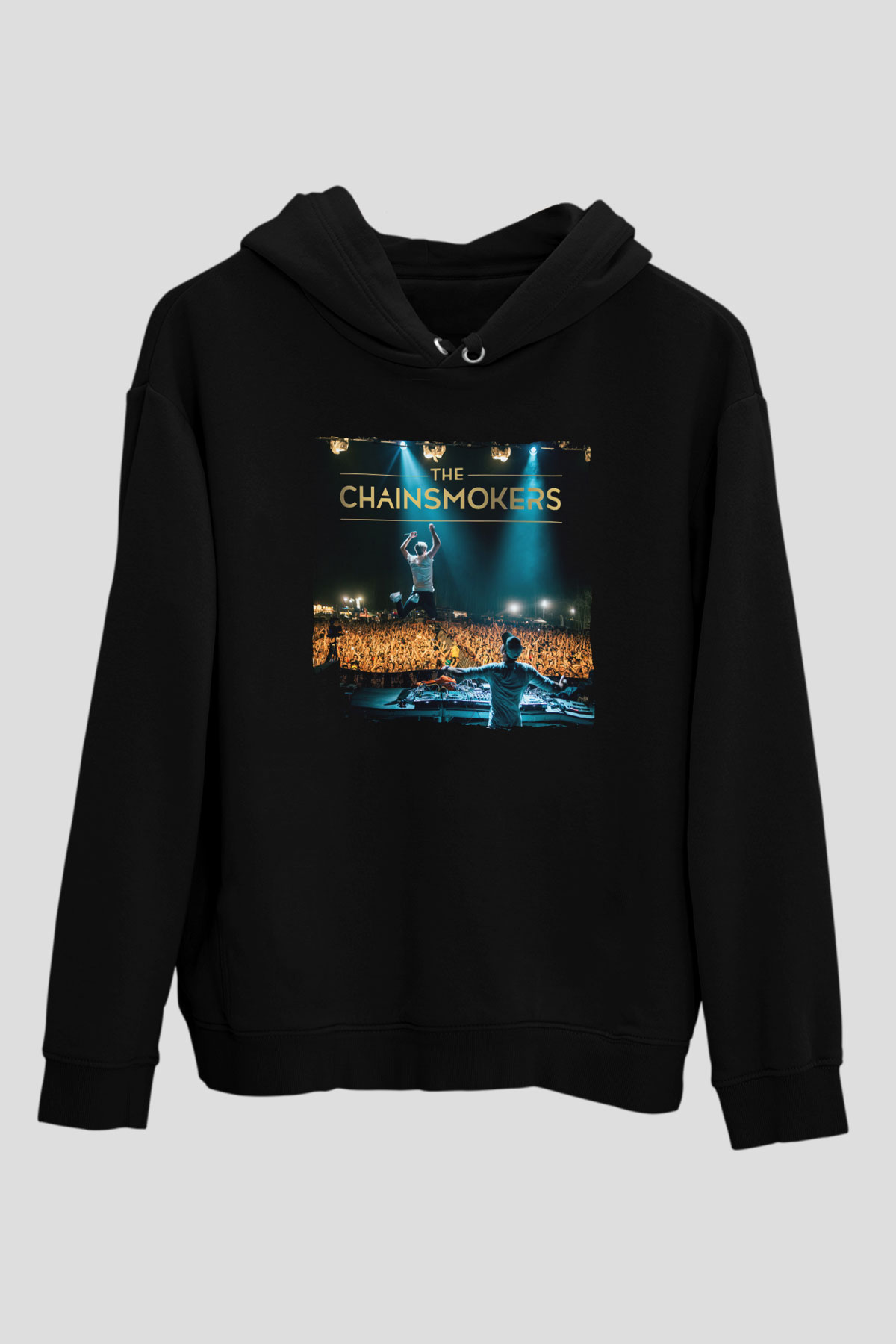 The Chainsmokers Siyah Unisex Kapüşonlu Sweatshirt