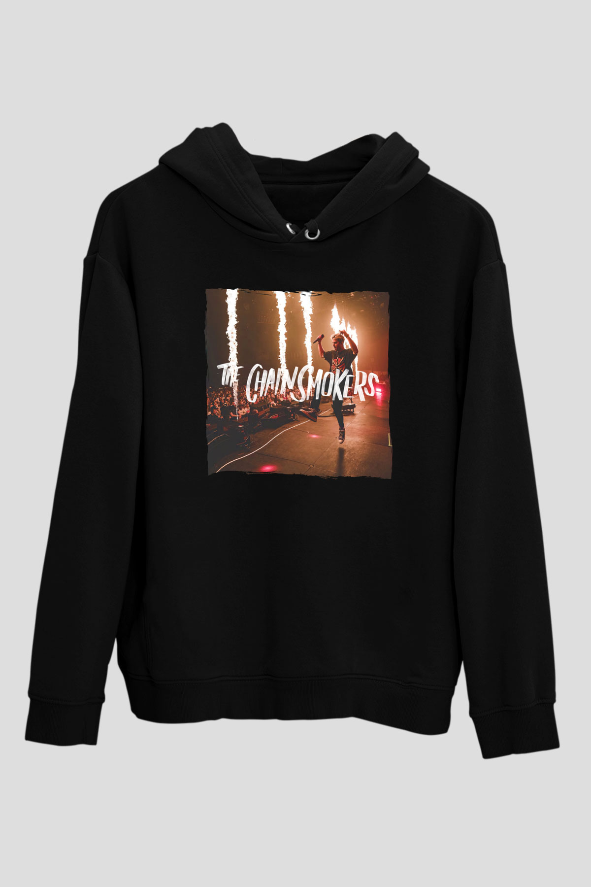 The Chainsmokers Siyah Unisex Kapüşonlu Sweatshirt