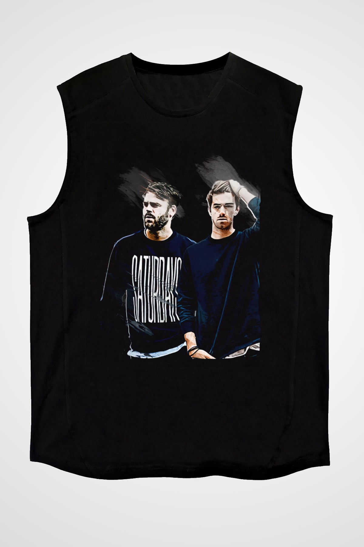 The Chainsmokers Siyah Unisex Kolsuz Tişört