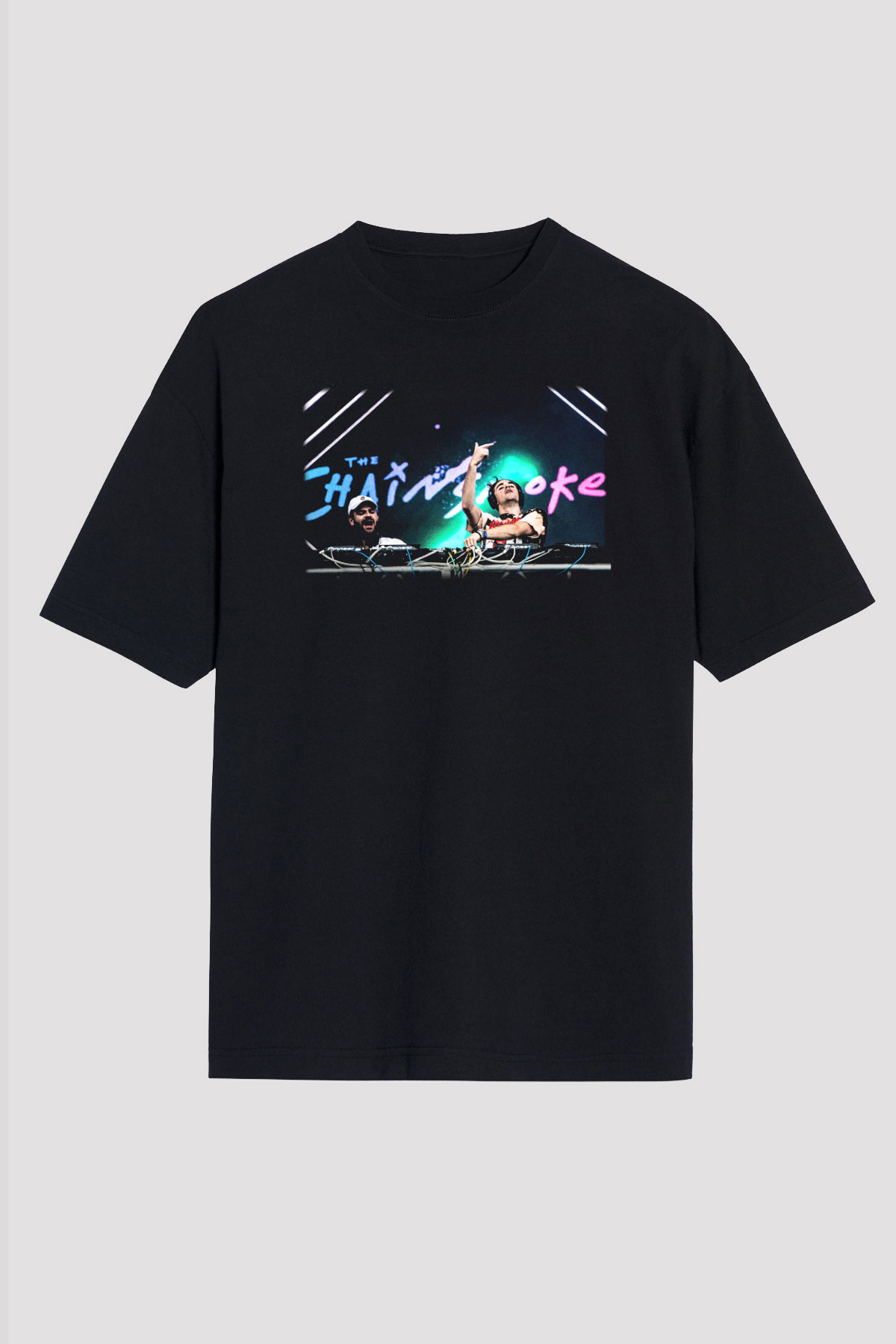 The Chainsmokers Siyah Unisex Oversize Tişört T-Shirt